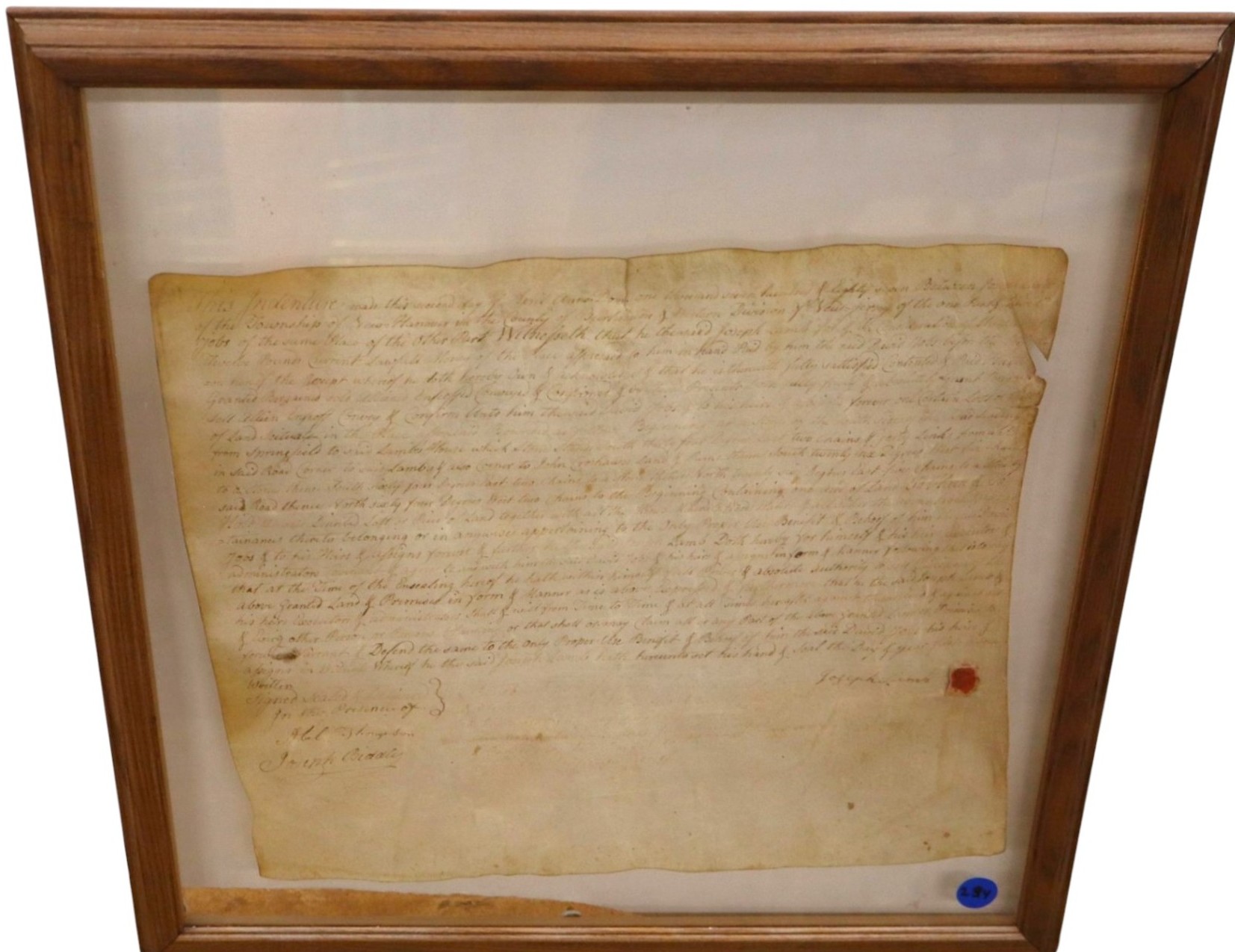 1787 NJ Vellum Land Deed Burlington Joseph Biddle