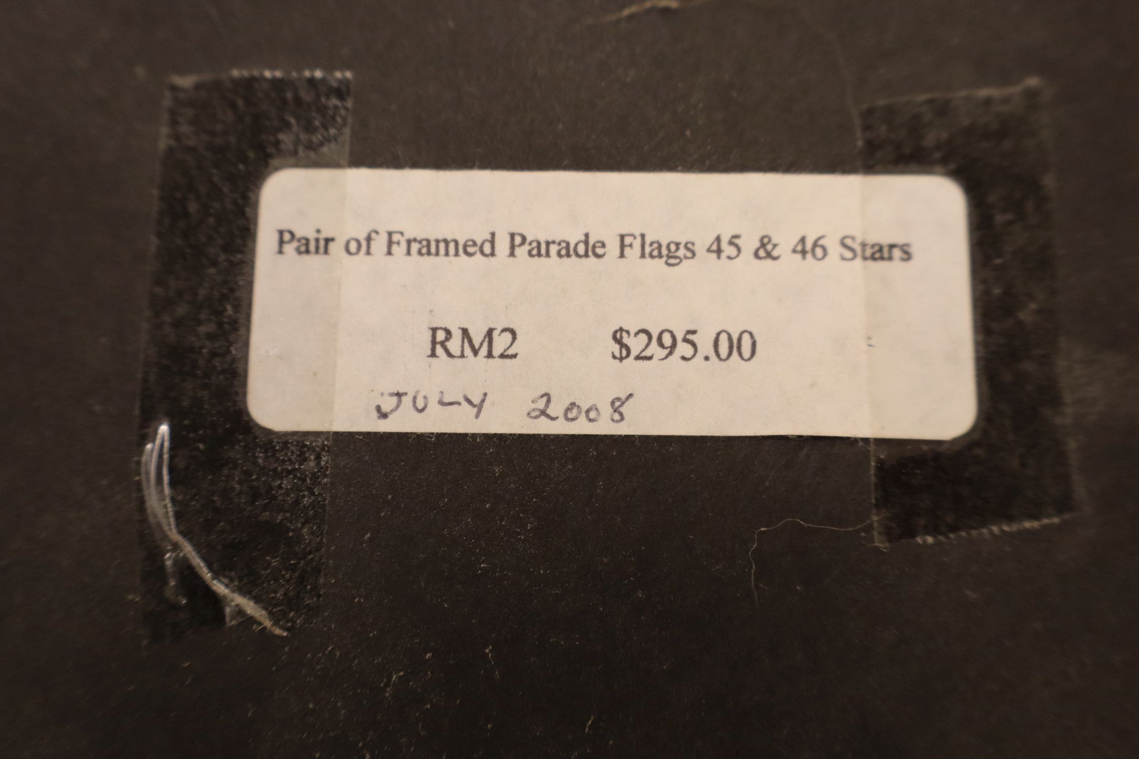 Antique 45 & 46 Star American Flags Gold Frame