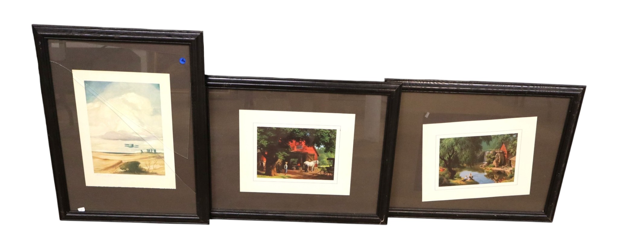 Lot of 3 Black Framed Decorative Prints Wall Art