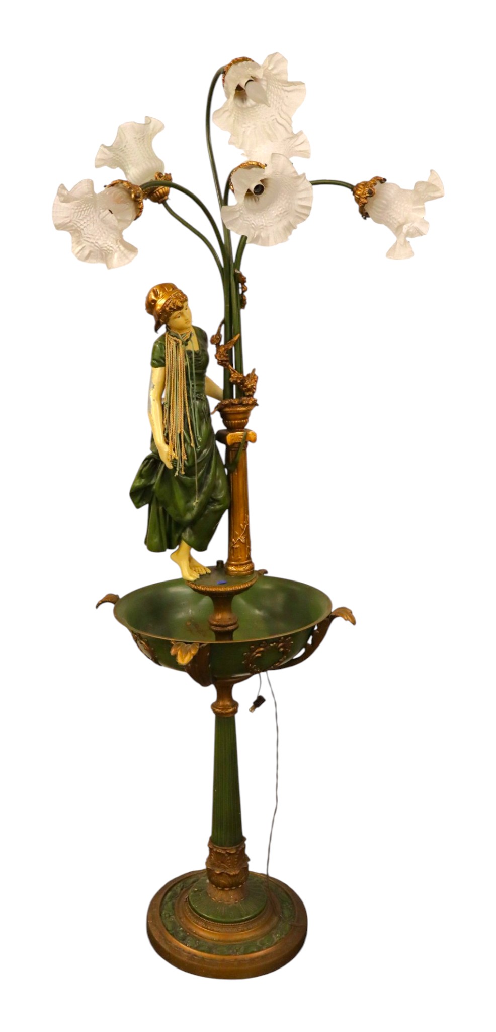 VTG FR Figural 6 Burner Planter Floor Lamp