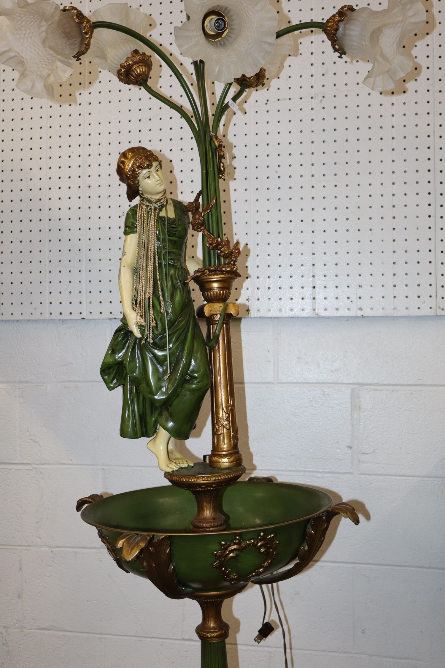 VTG FR Figural 6 Burner Planter Floor Lamp