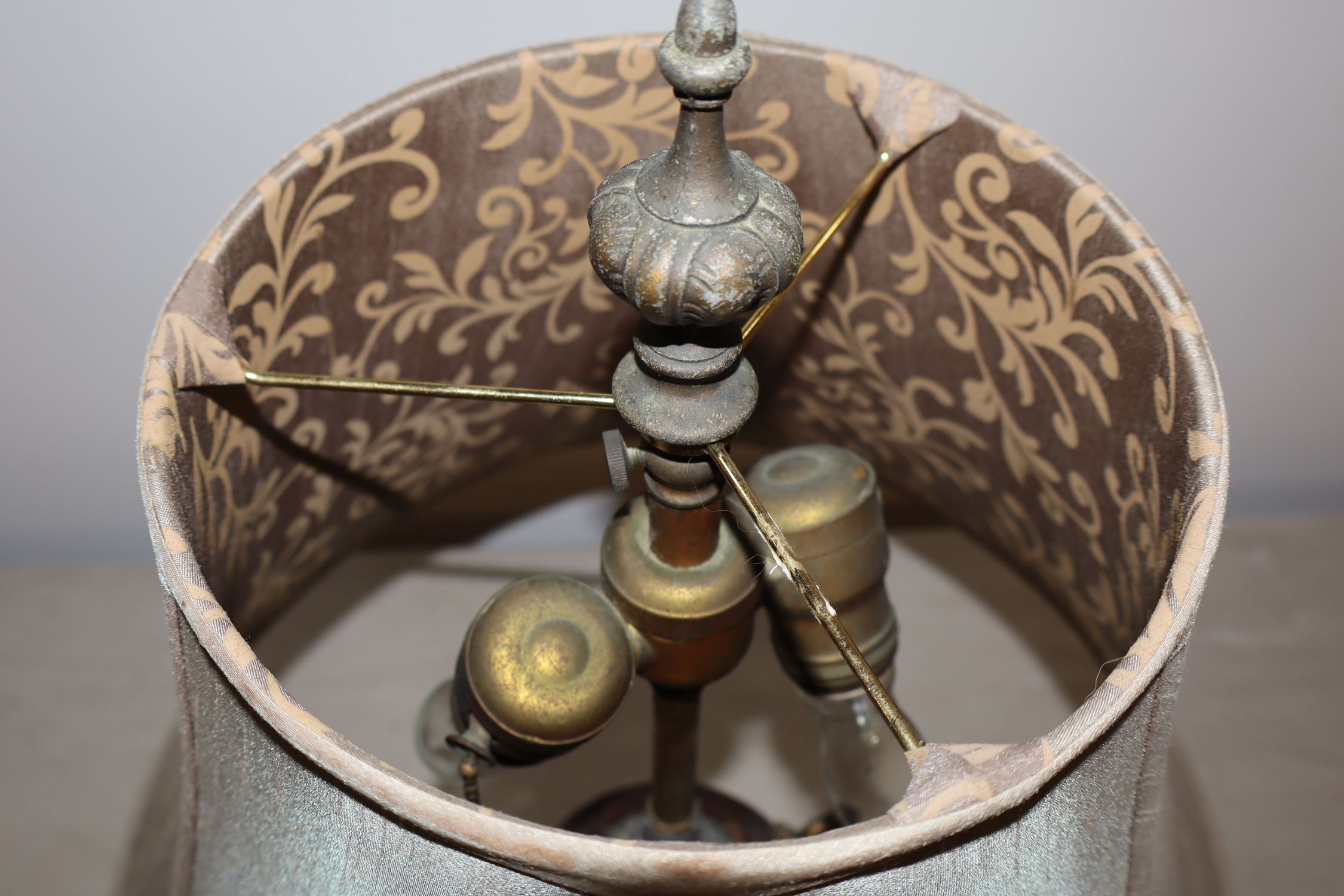 Antq FR Bronze Marble Adjustable Table Lamp