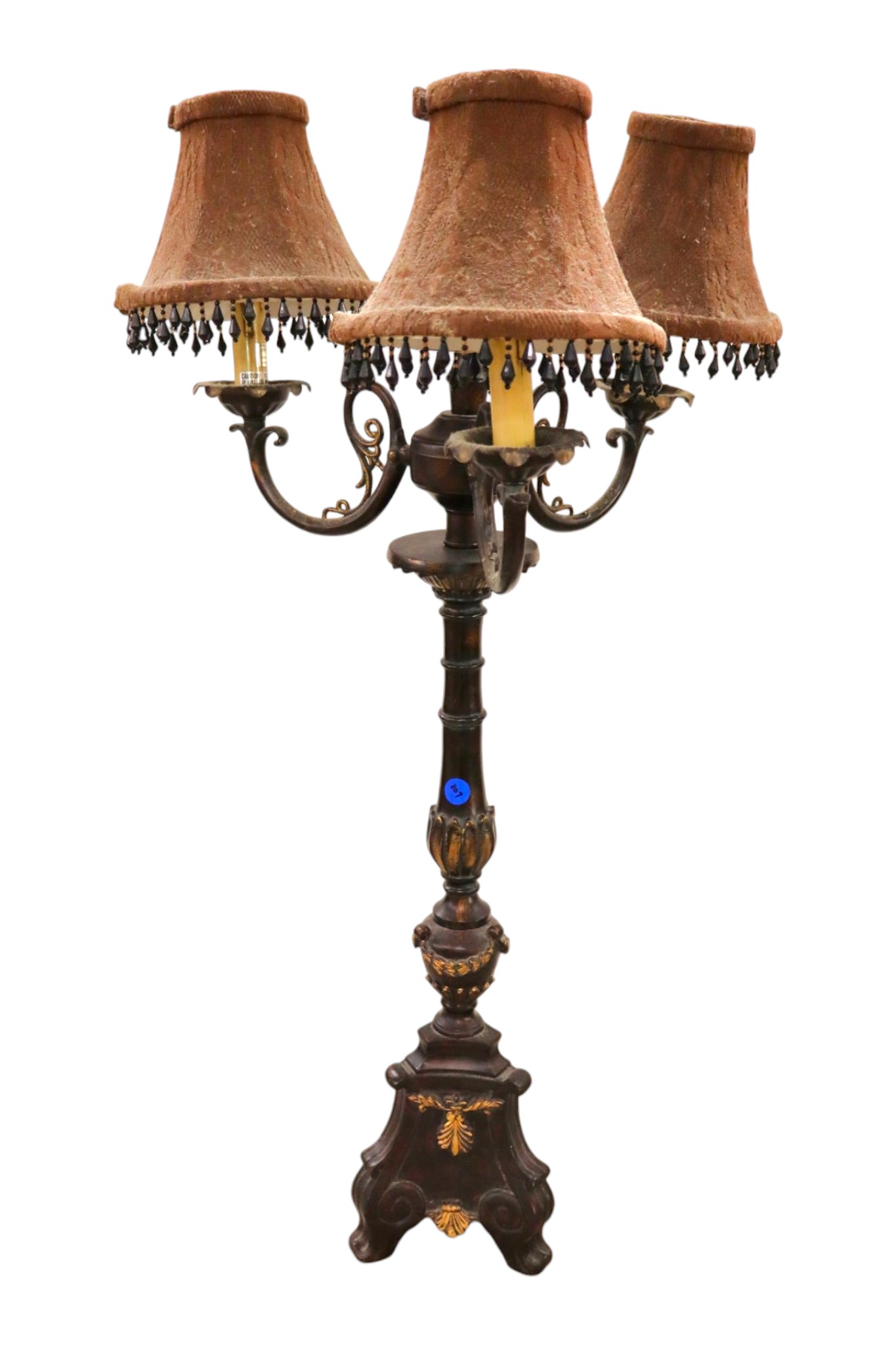 Contemp Bronze 3 Burner Table Lamp Tassels