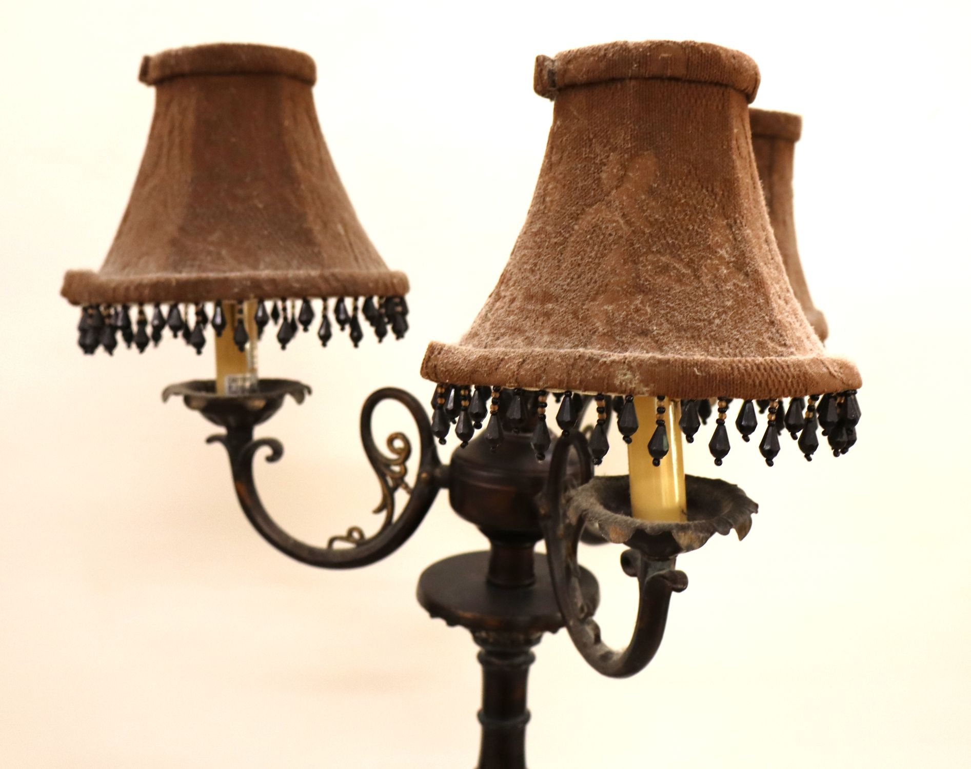 Contemp Bronze 3 Burner Table Lamp Tassels