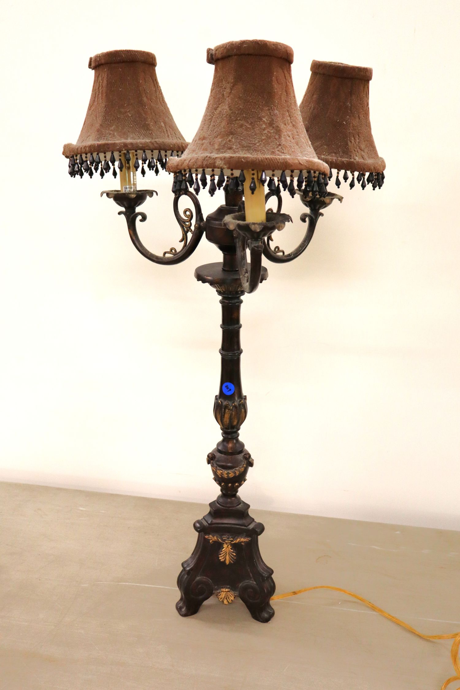 Contemp Bronze 3 Burner Table Lamp Tassels