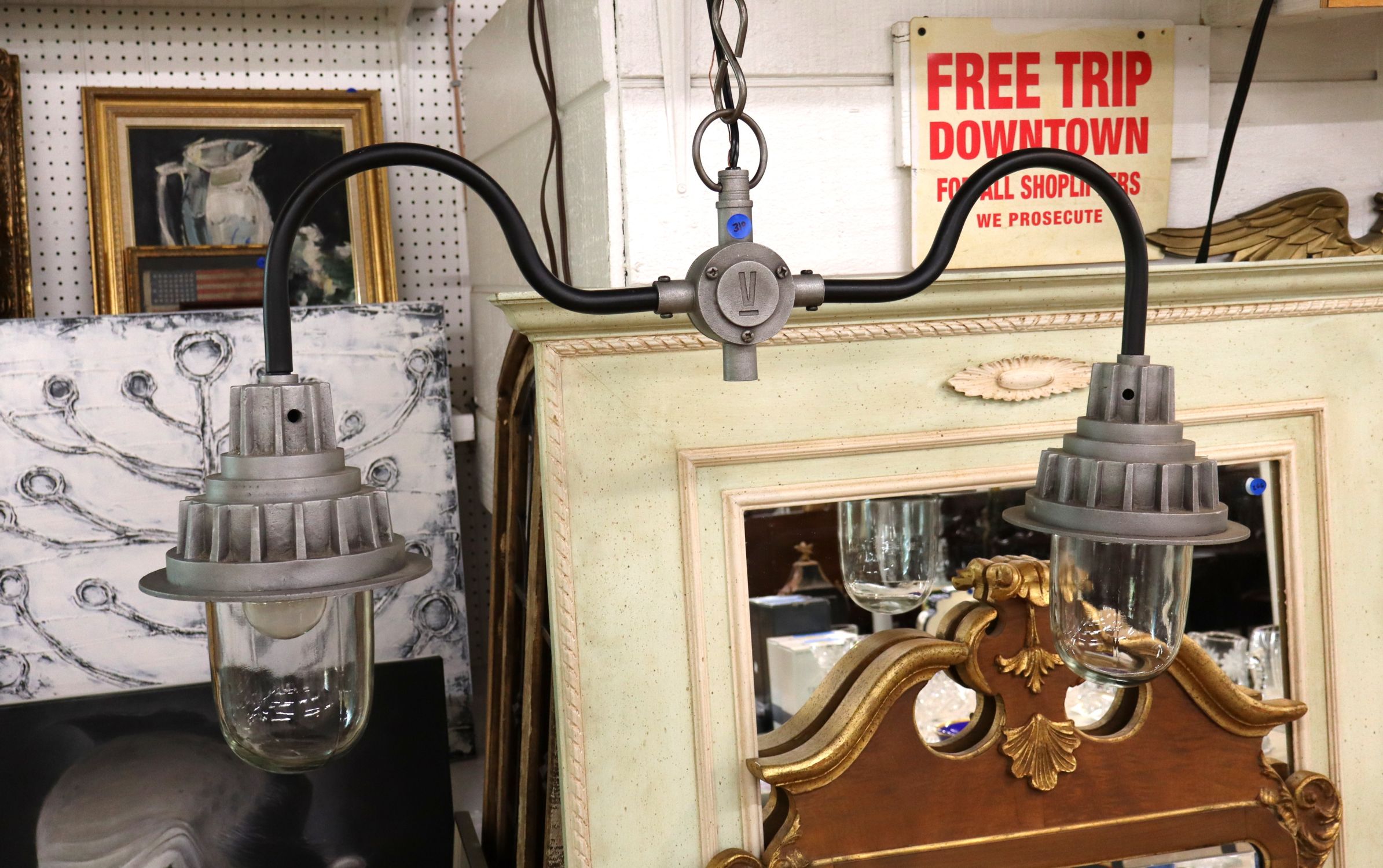 Industrial Aluminum 2 Burner Pendant Light