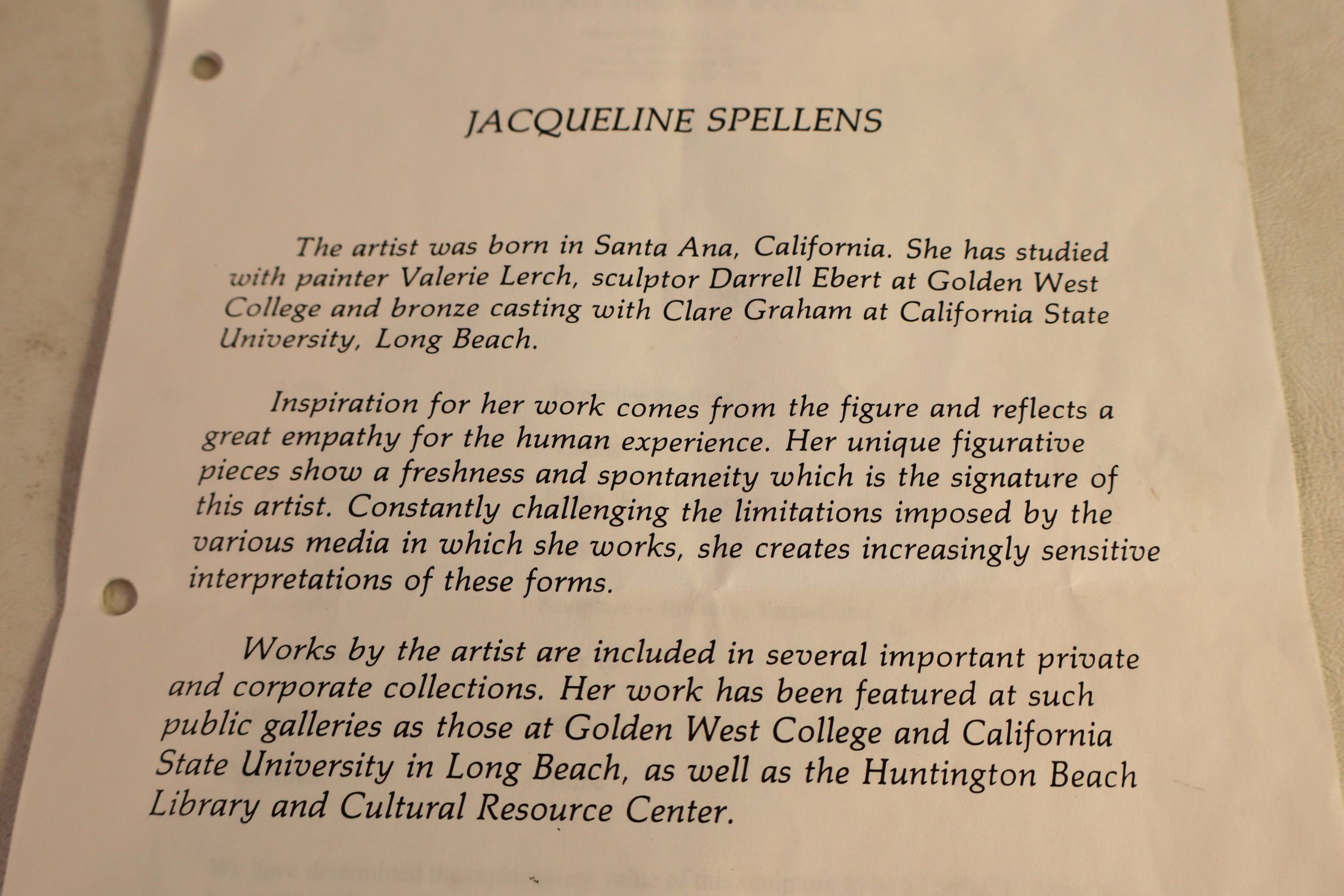 Jacqueline Spellens People Terra Cotta Sculpture