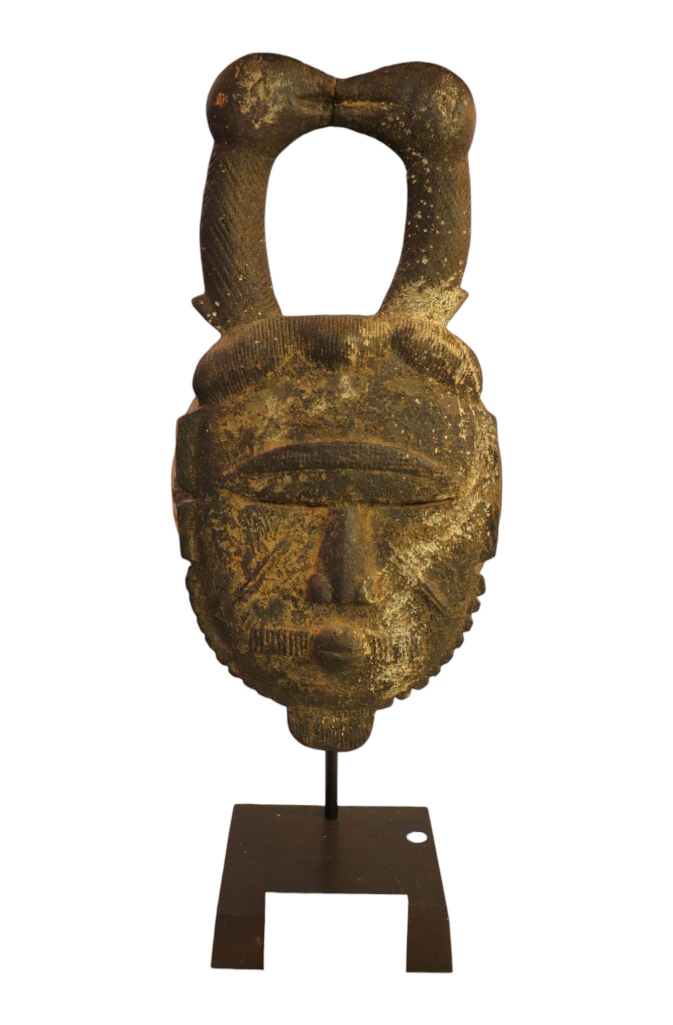 Baule Ancestor Portrait Horned Mask Ivory Coast