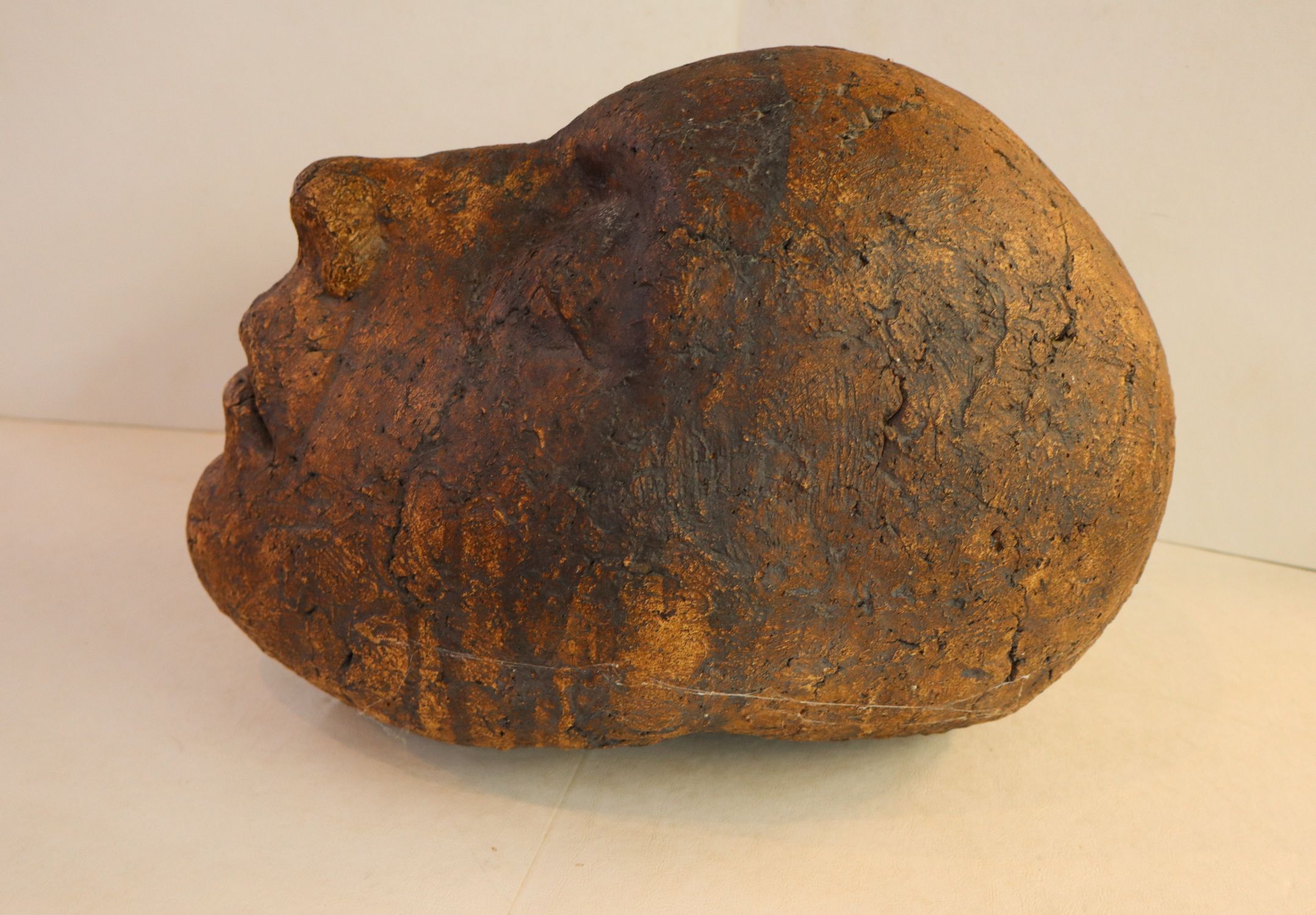 MidC lrg head terra-cotta style sculpture