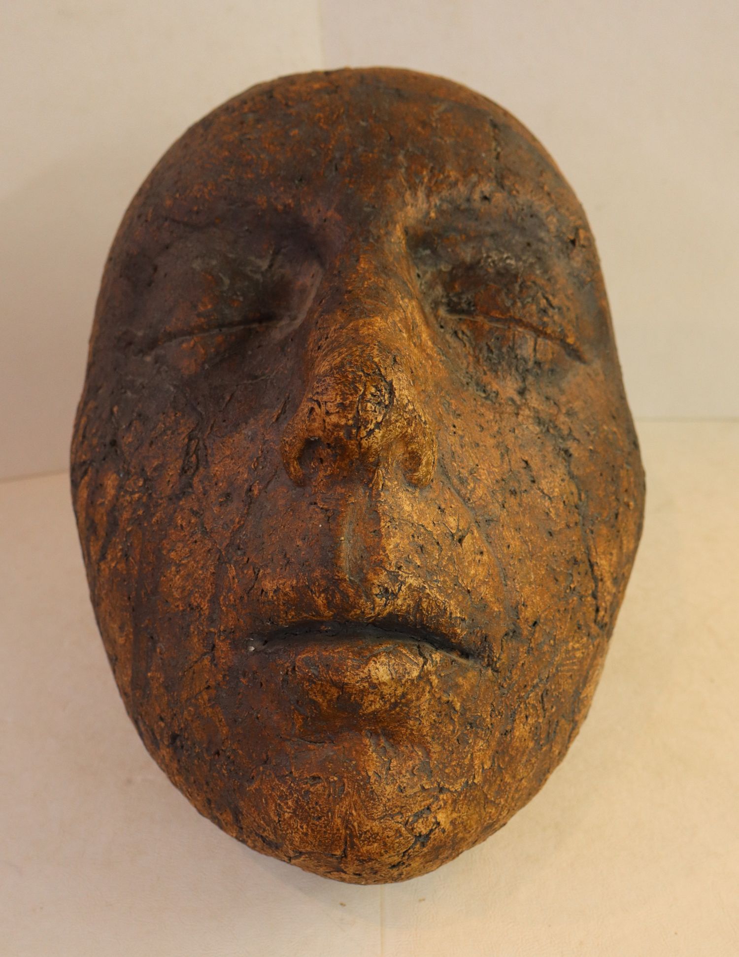 MidC lrg head terra-cotta style sculpture