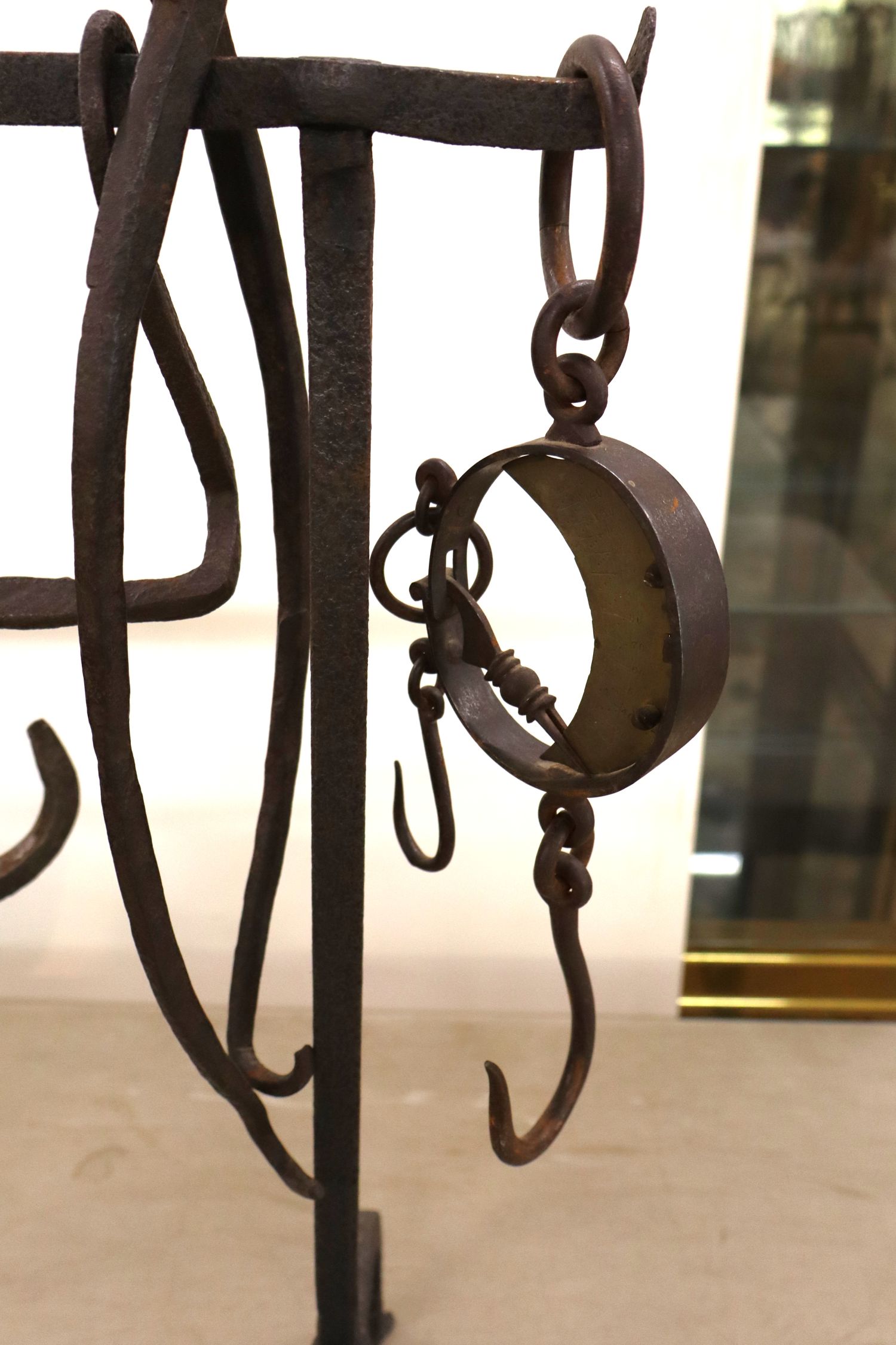 Antique Wrought Iron Hearth Cooking Crane Set 12pc