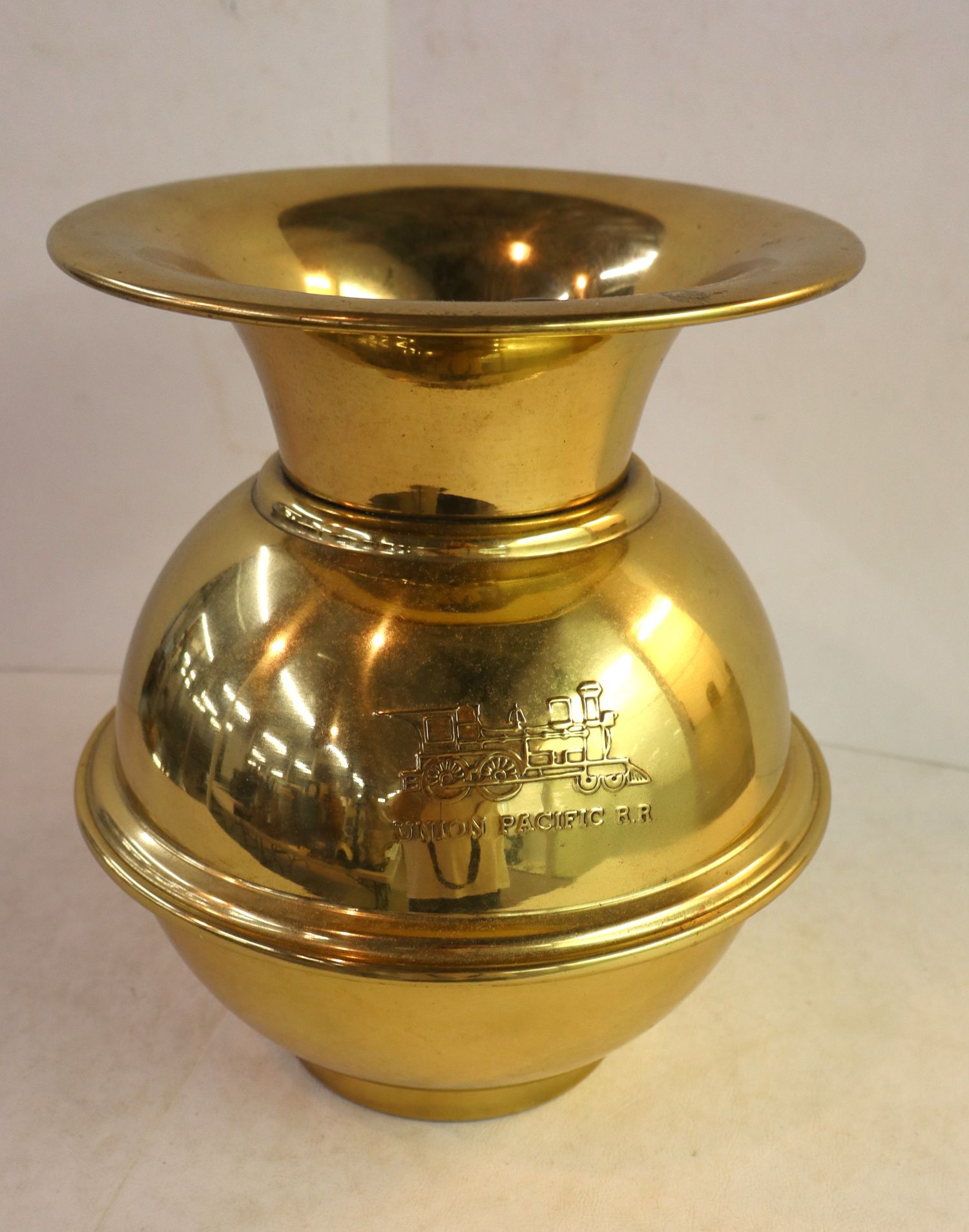 Union Pacific Railroad brass spit toon