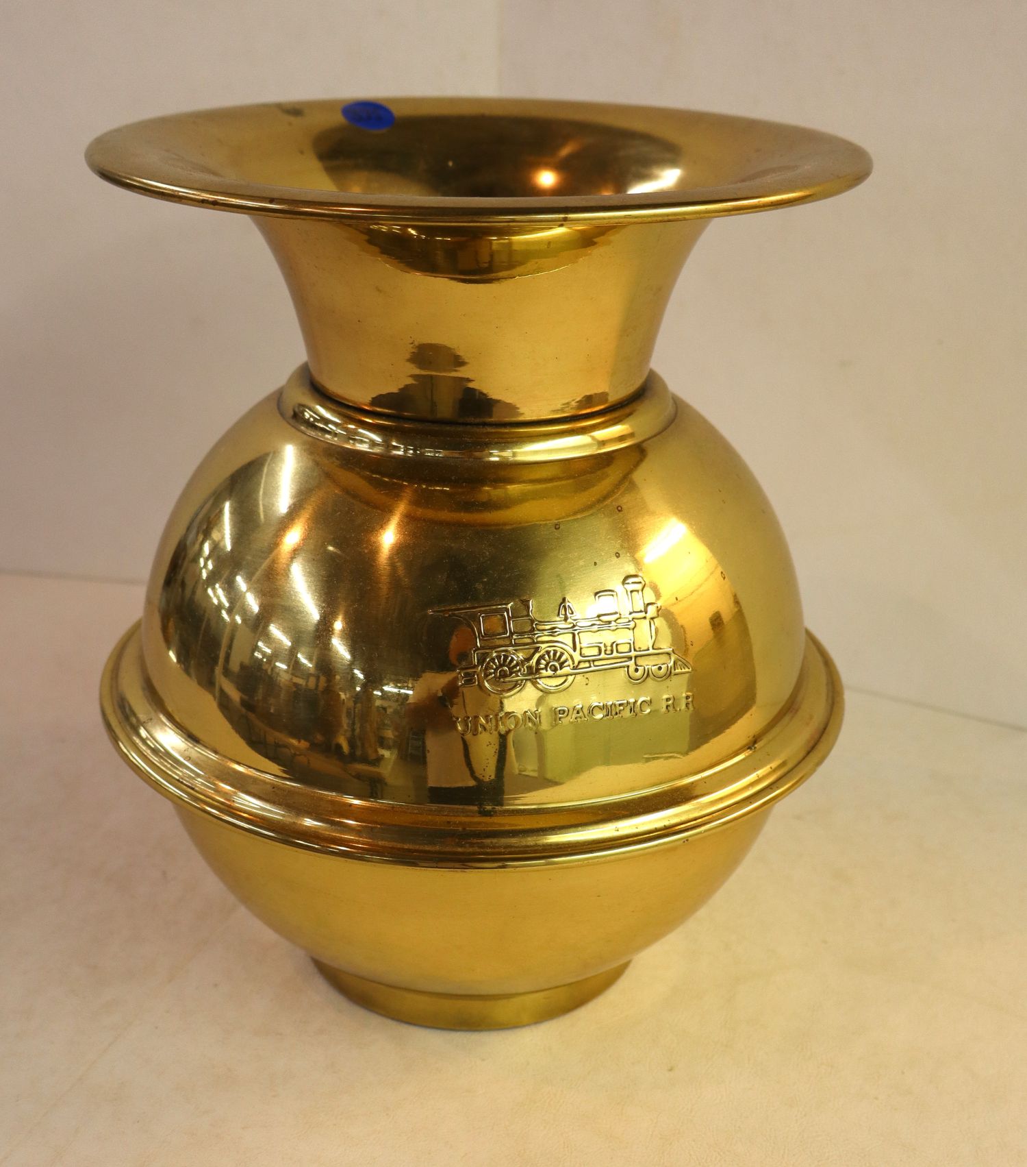 Union Pacific Railroad brass spit toon