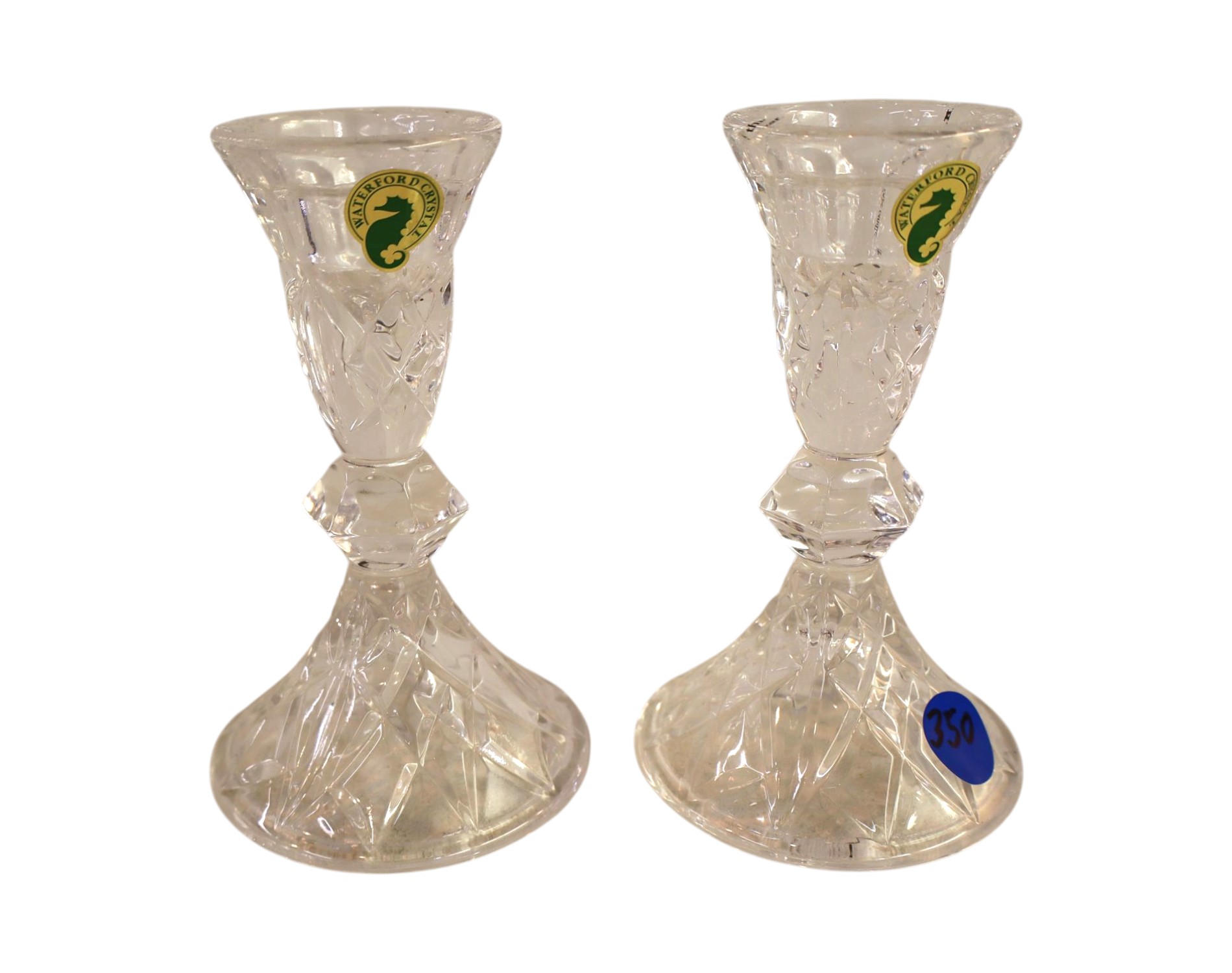 Pair of Waterford lead crystal 5" candle sticks