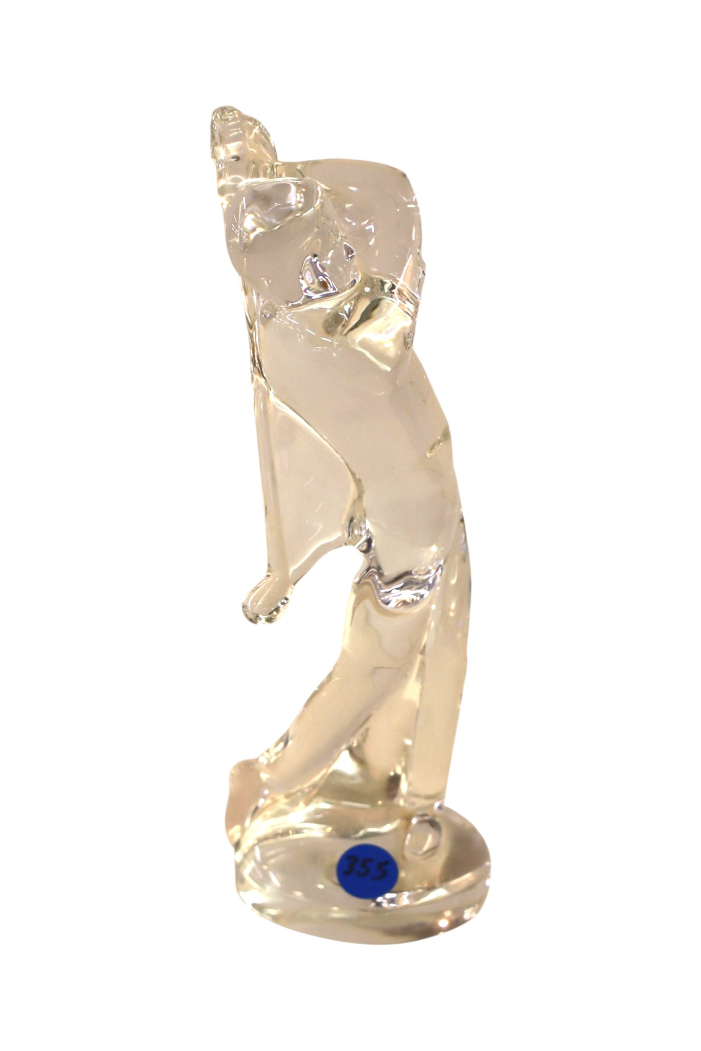 Baccarat lead crystal glass golfer. 9"h