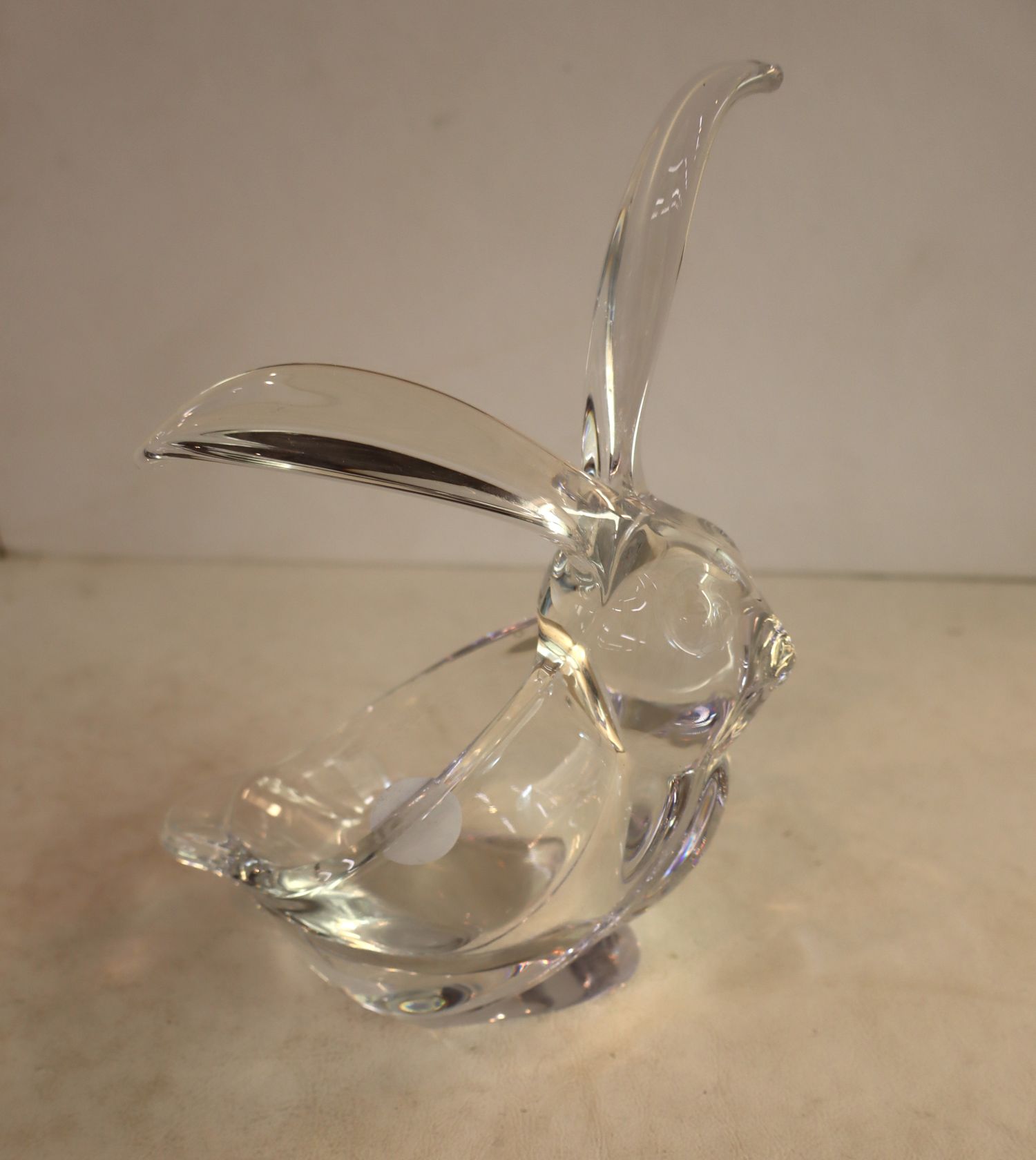 Signed lead crystal rabbit made in France