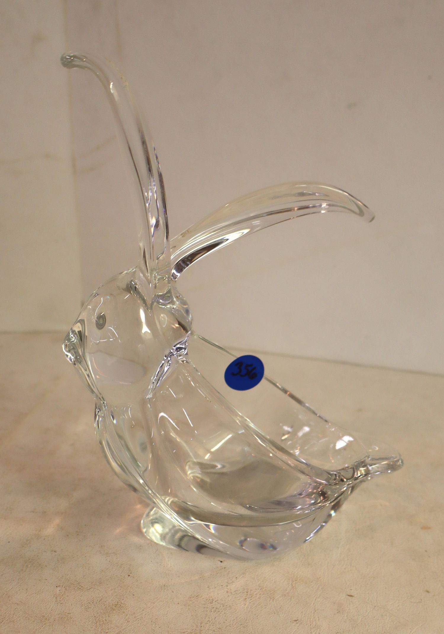 Signed lead crystal rabbit made in France