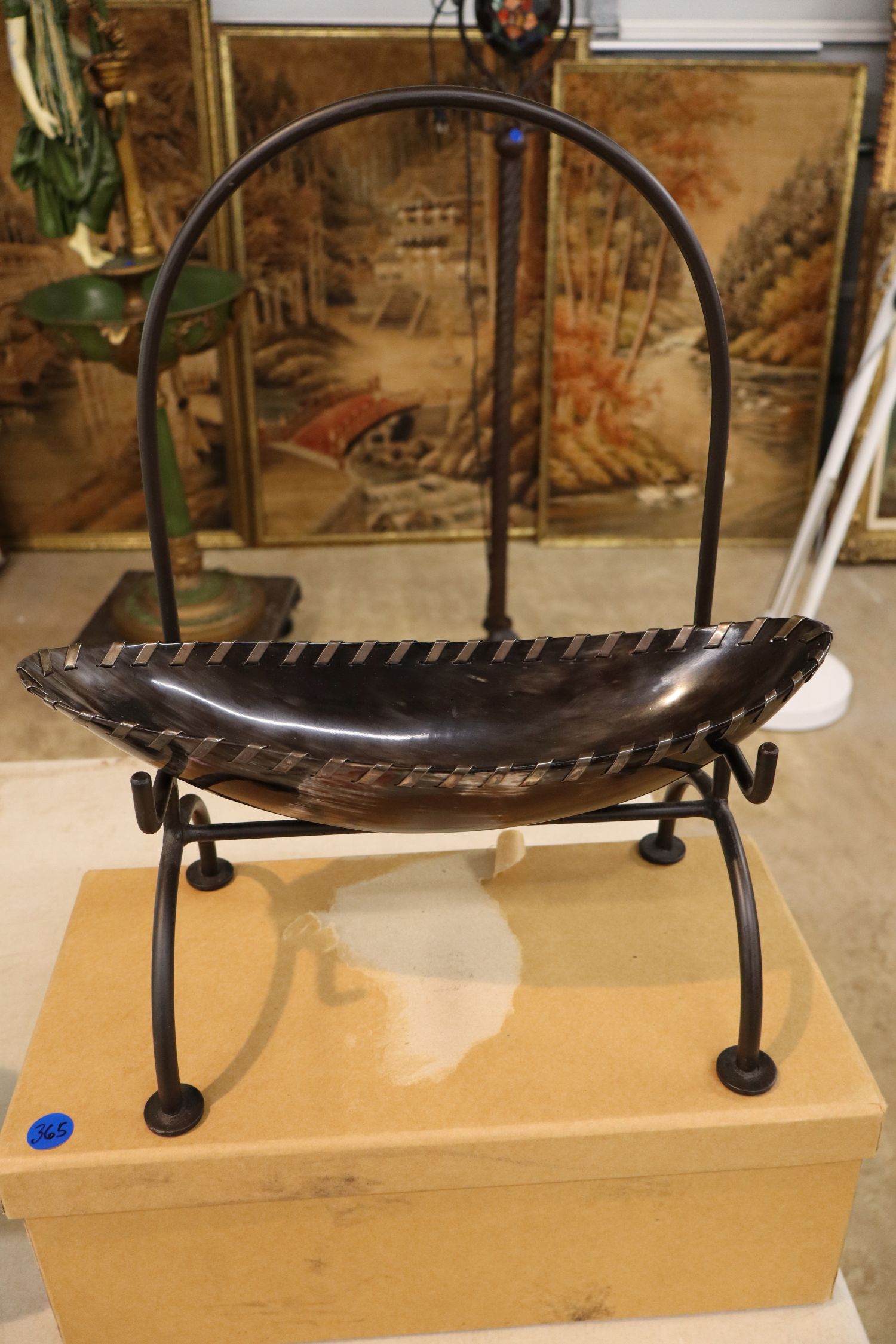 Vtg John Hardy buffalo horn bean bowl