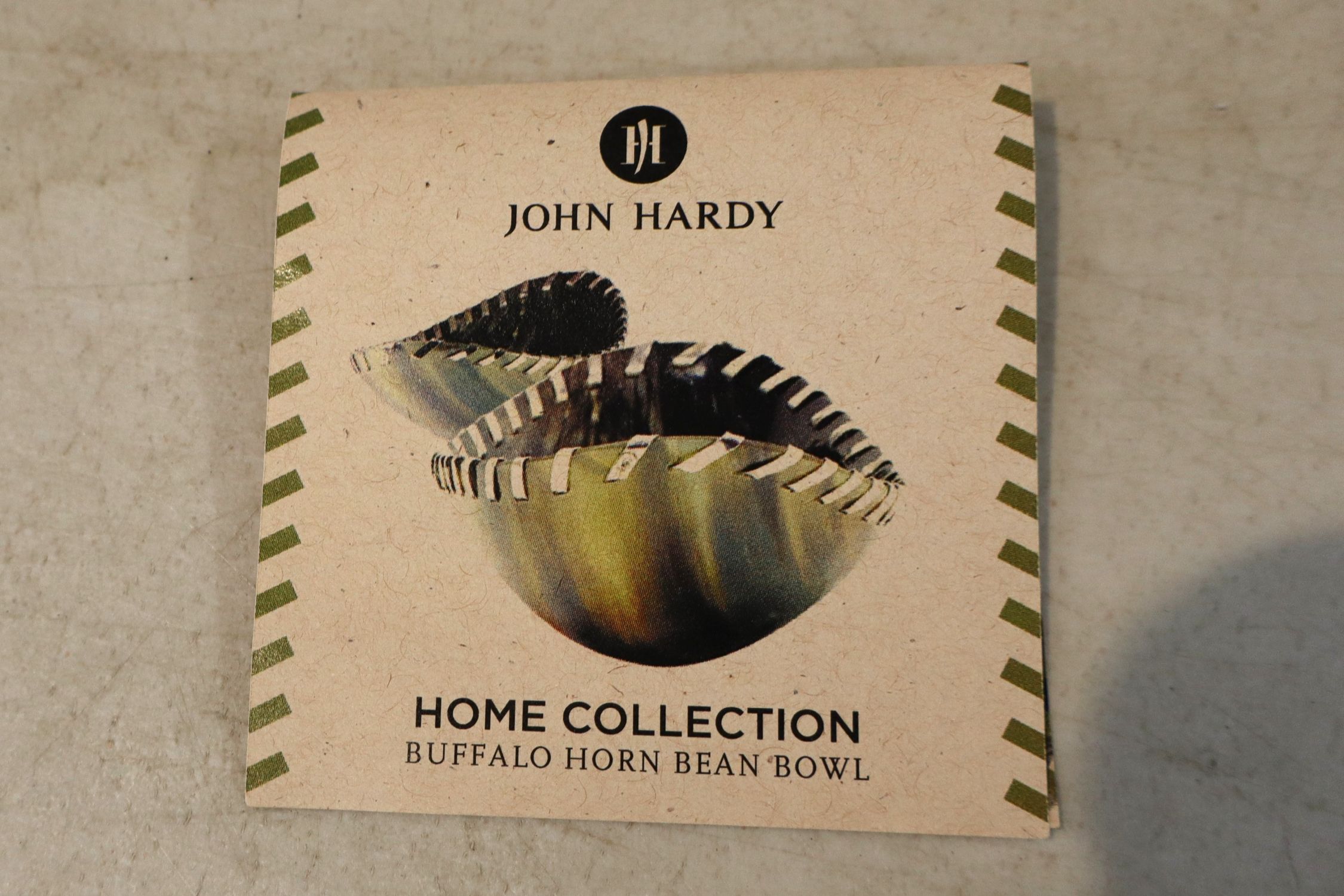 Vtg John Hardy buffalo horn bean bowl