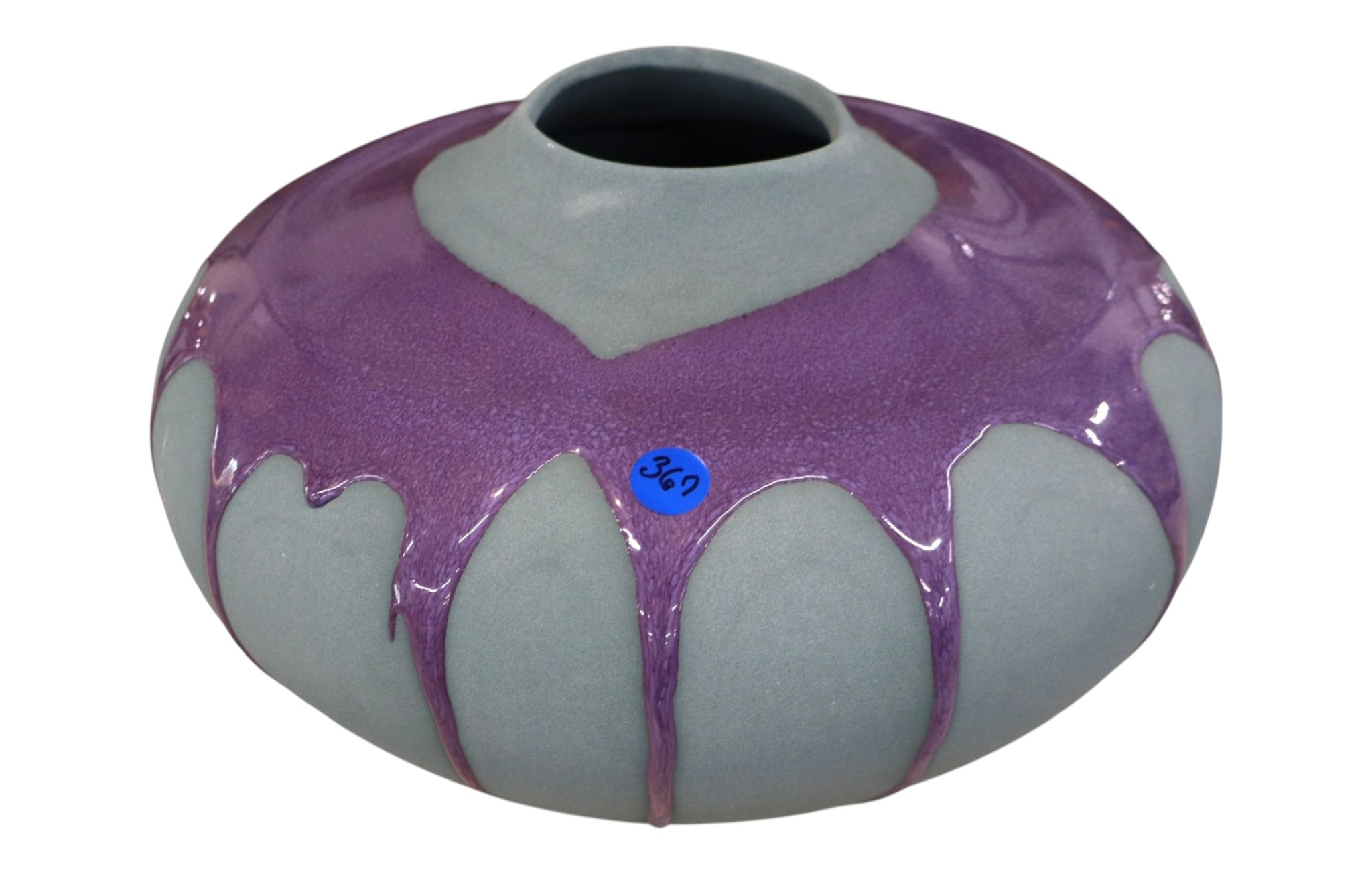 Vintage Royal Haeger Teal Purple Drip Pottery Vase