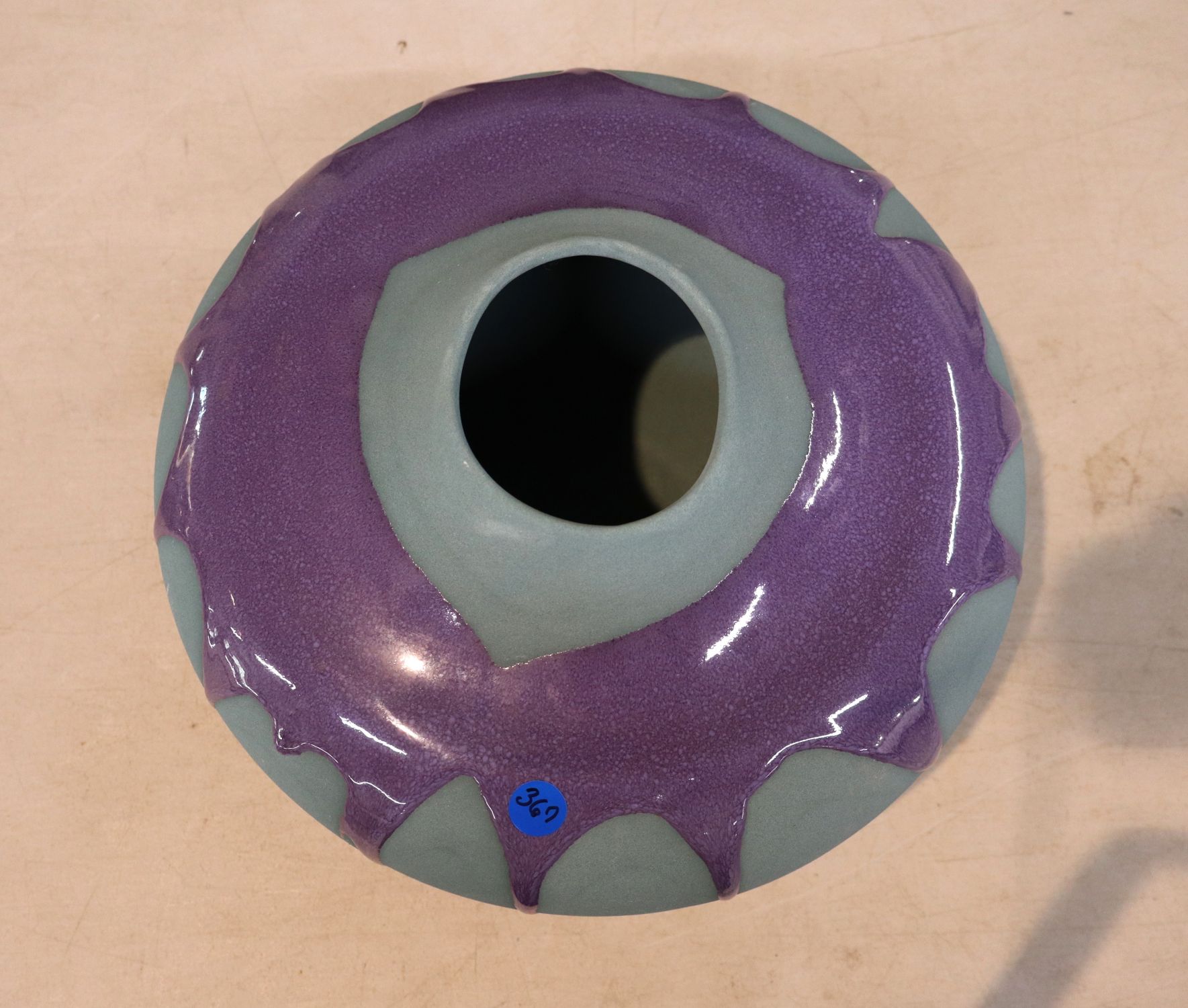 Vintage Royal Haeger Teal Purple Drip Pottery Vase