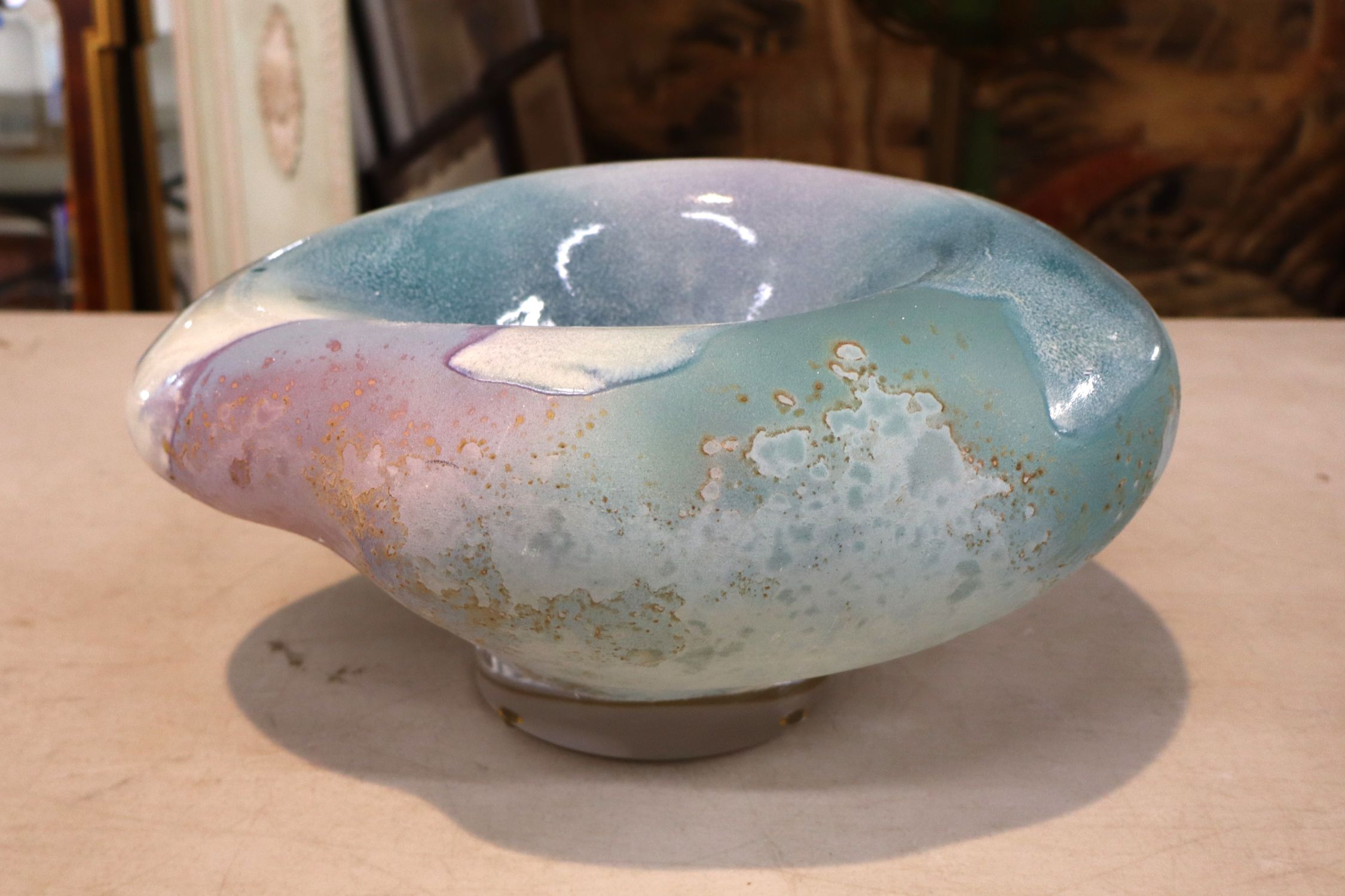 Vintage Tony Evans Signed Raku Art Pottery Bowl