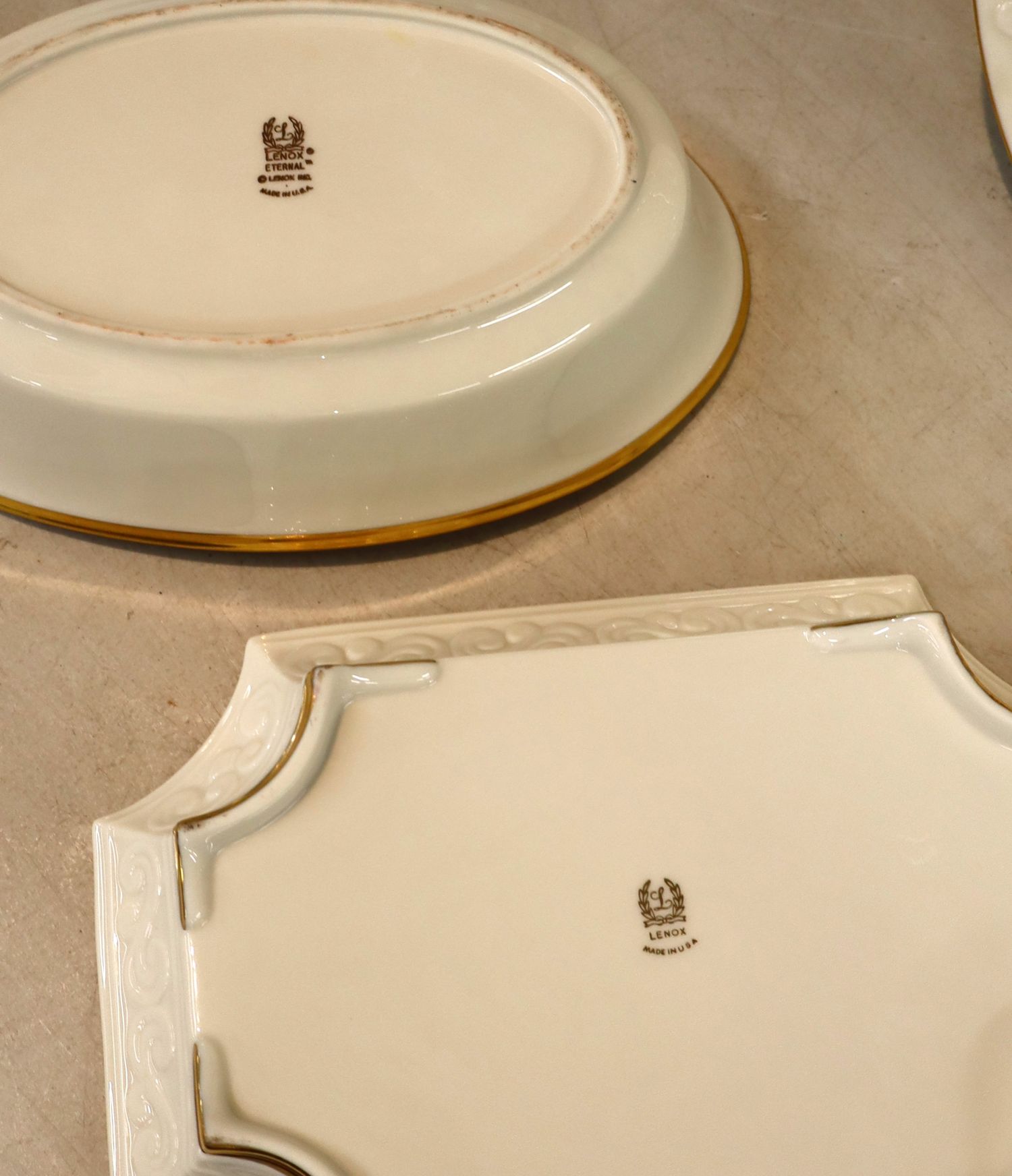 3 pieces of Lenox, 2 bowls and charger