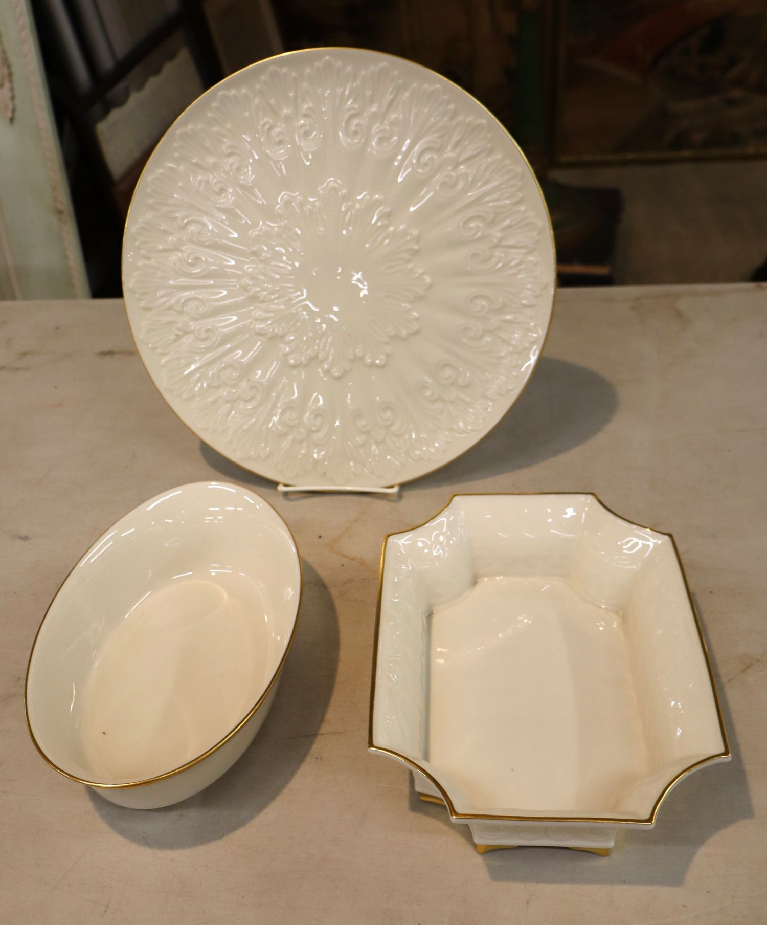 3 pieces of Lenox, 2 bowls and charger
