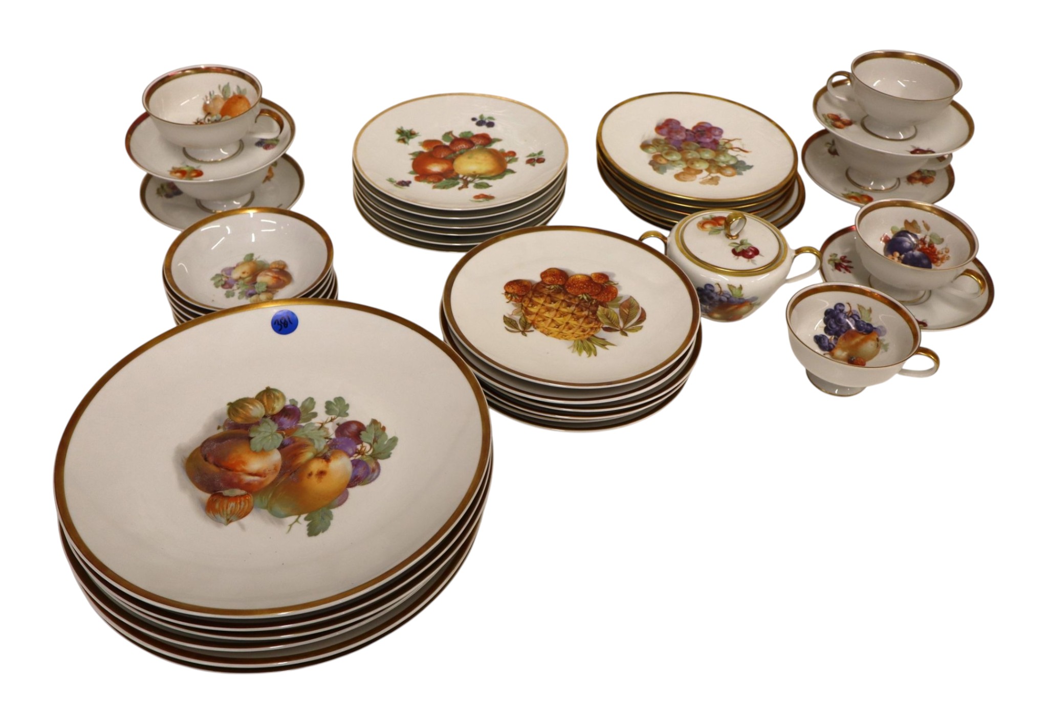 44pcs Bavarian china Gump's Orchid Harvest Fruit