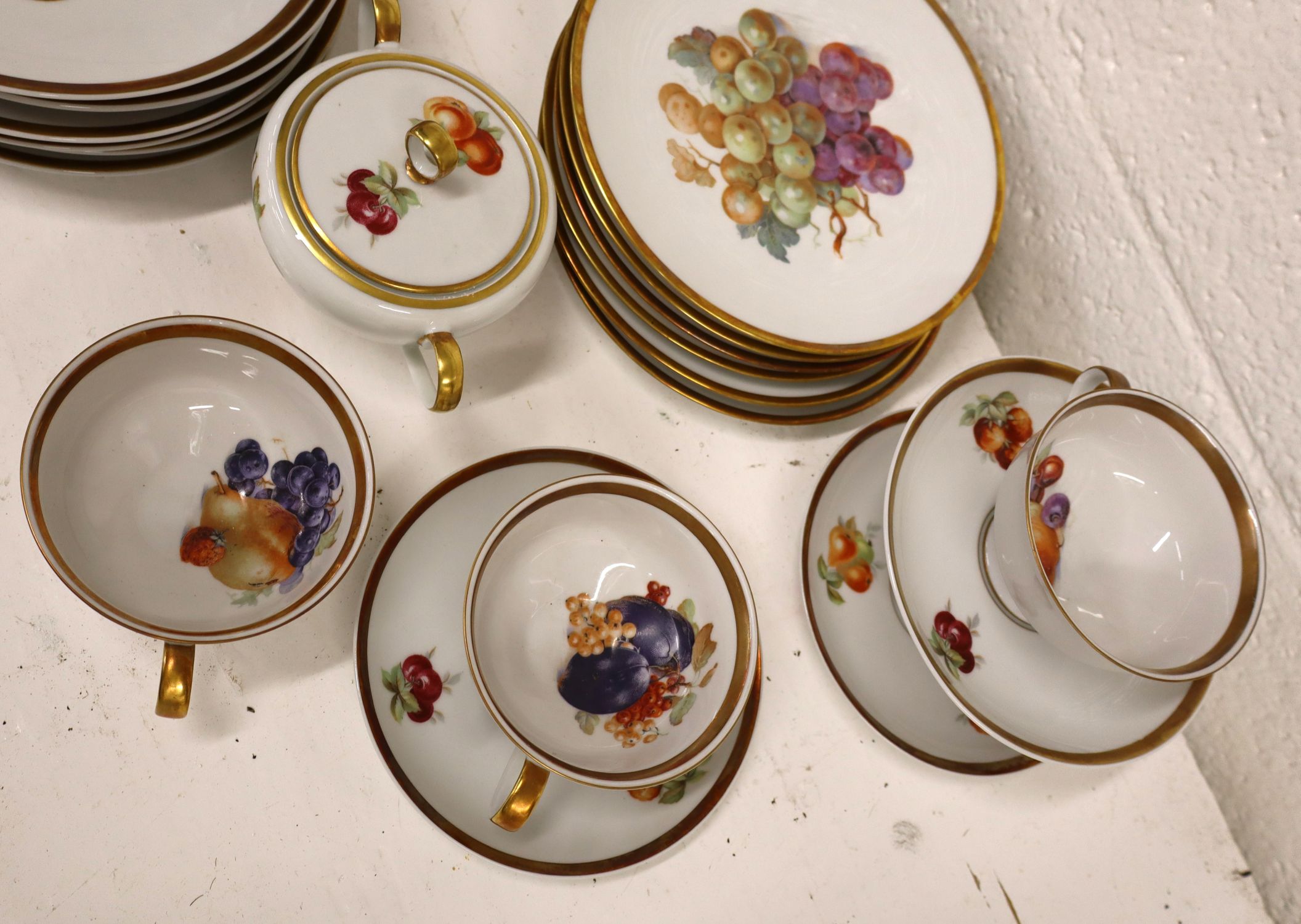 44pcs Bavarian china Gump's Orchid Harvest Fruit