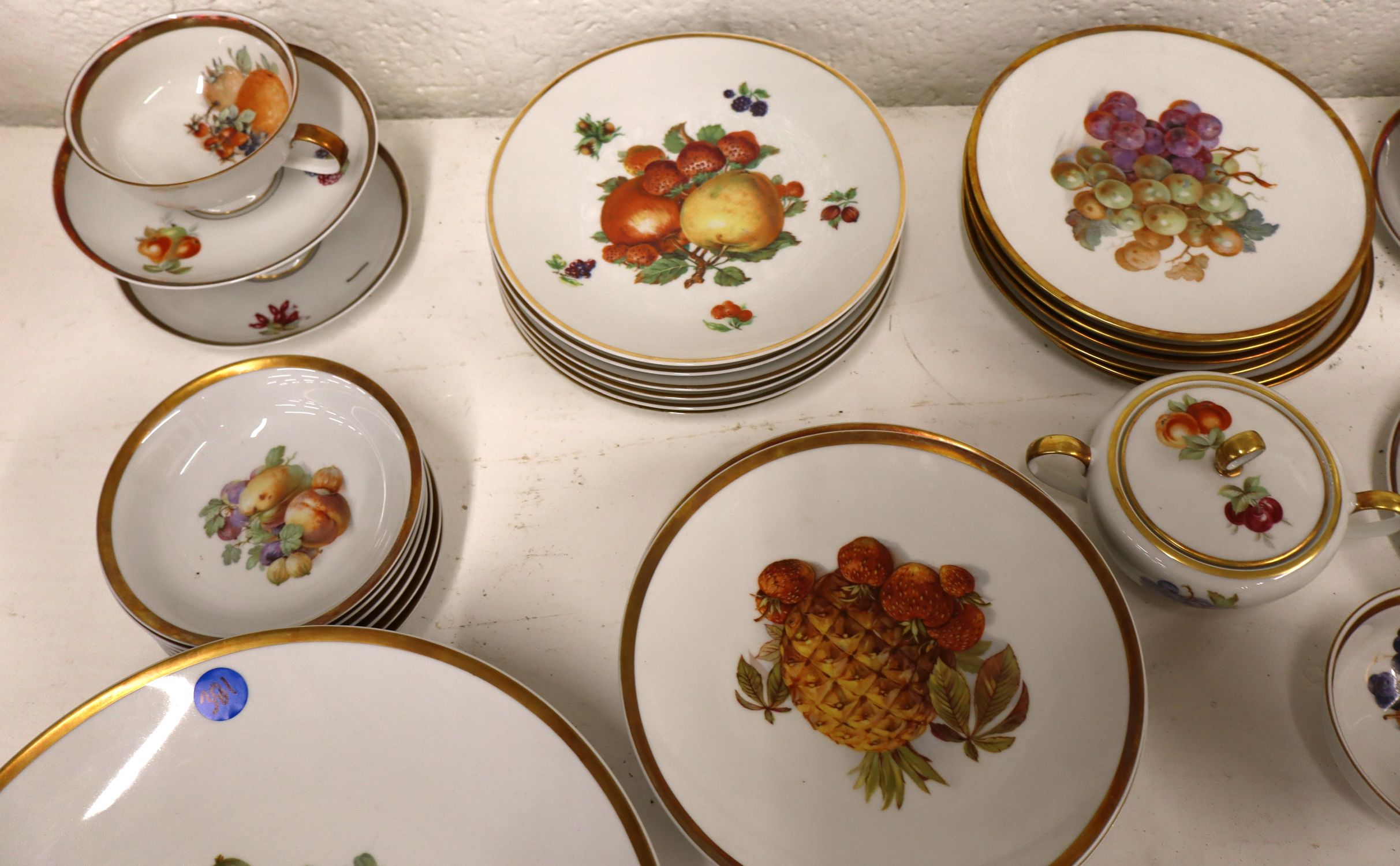 44pcs Bavarian china Gump's Orchid Harvest Fruit