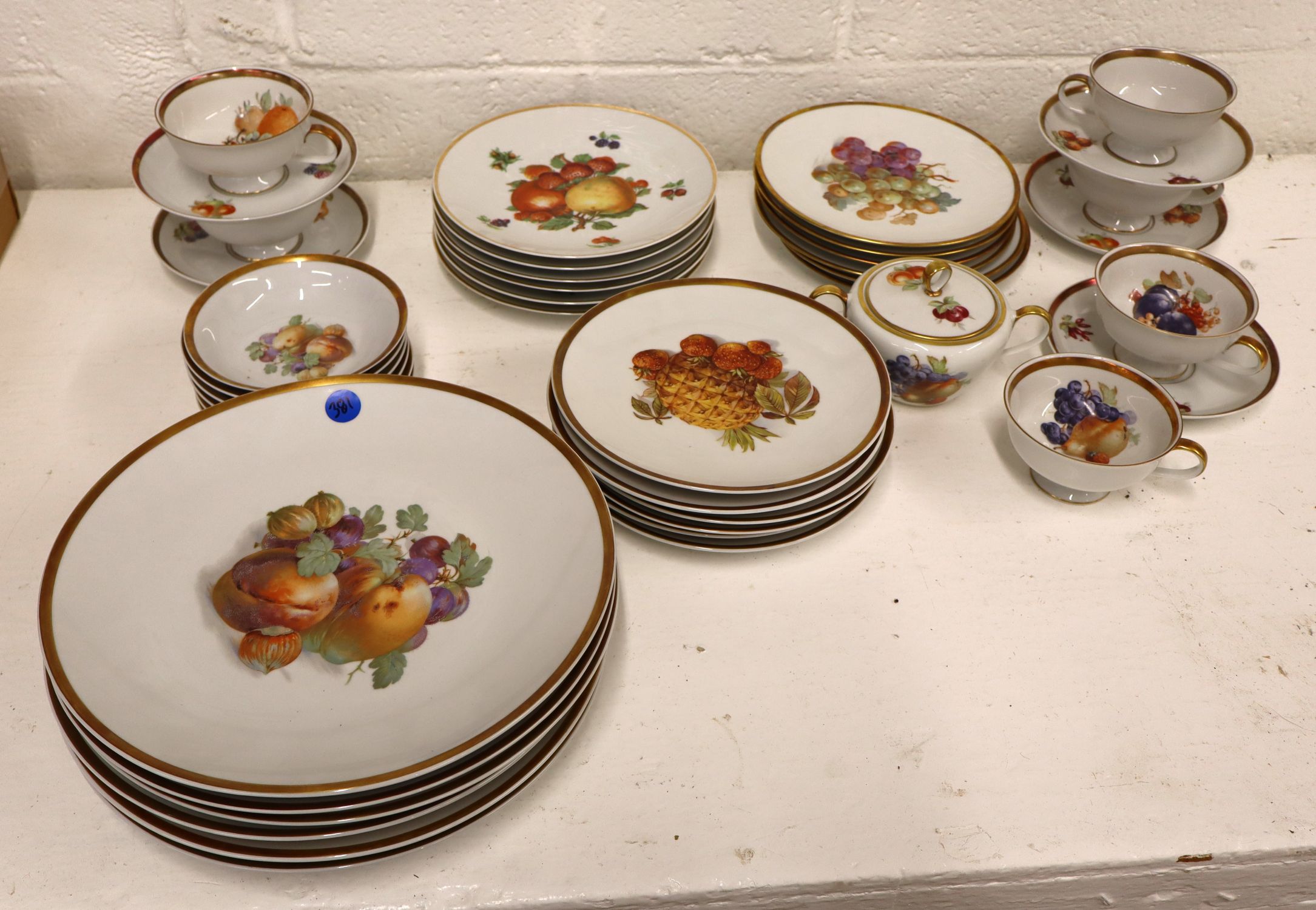 44pcs Bavarian china Gump's Orchid Harvest Fruit