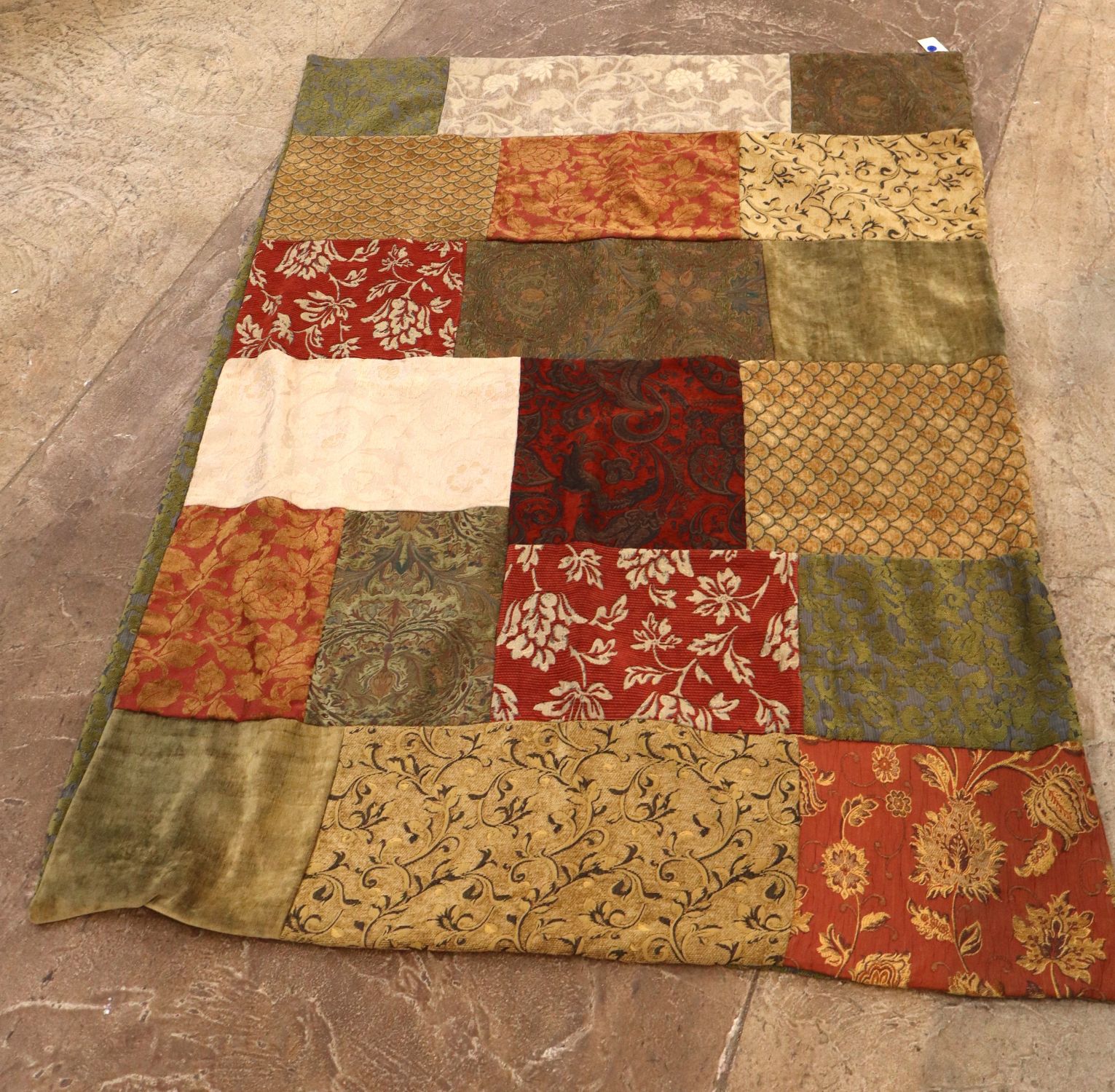 Handmade patchwork 69x 50 coverlet lap blanket