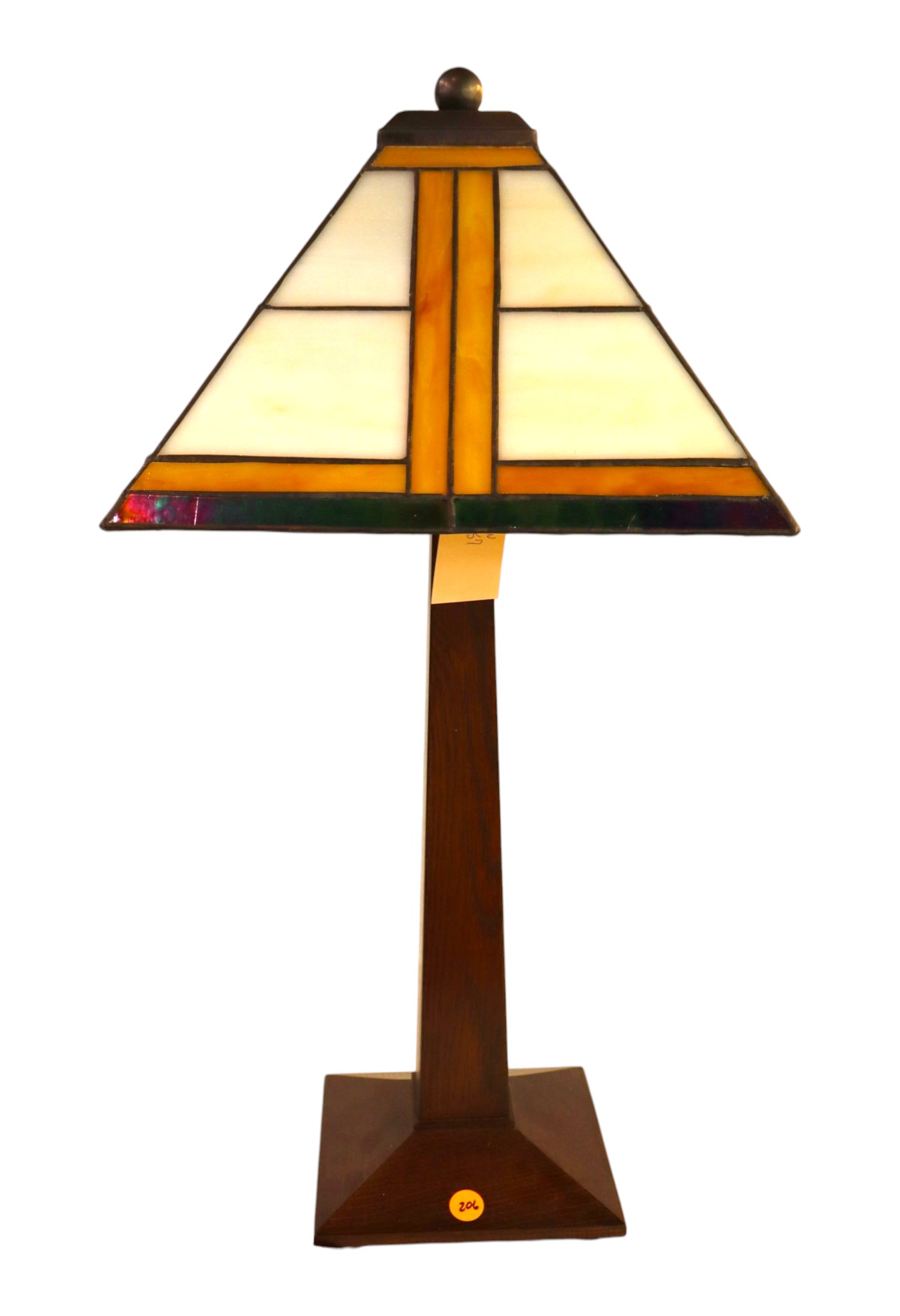 Stickley Mission Oak Signed Tiffany Glass Lamp