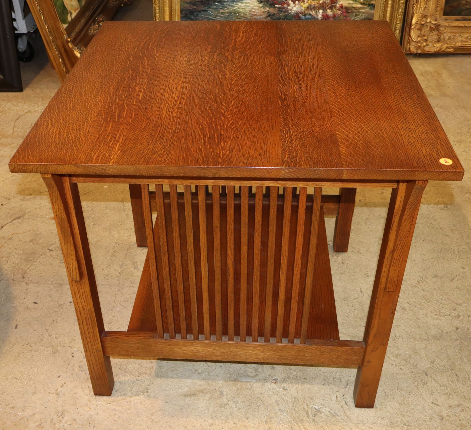 Stickley Mission Oak Square Slat Lamp Table