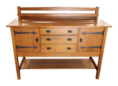 Warren Hile Studio Mission Oak 3-Drawer Buffet. Like NEW Warren Hile Studio, Monrovia, Calif 