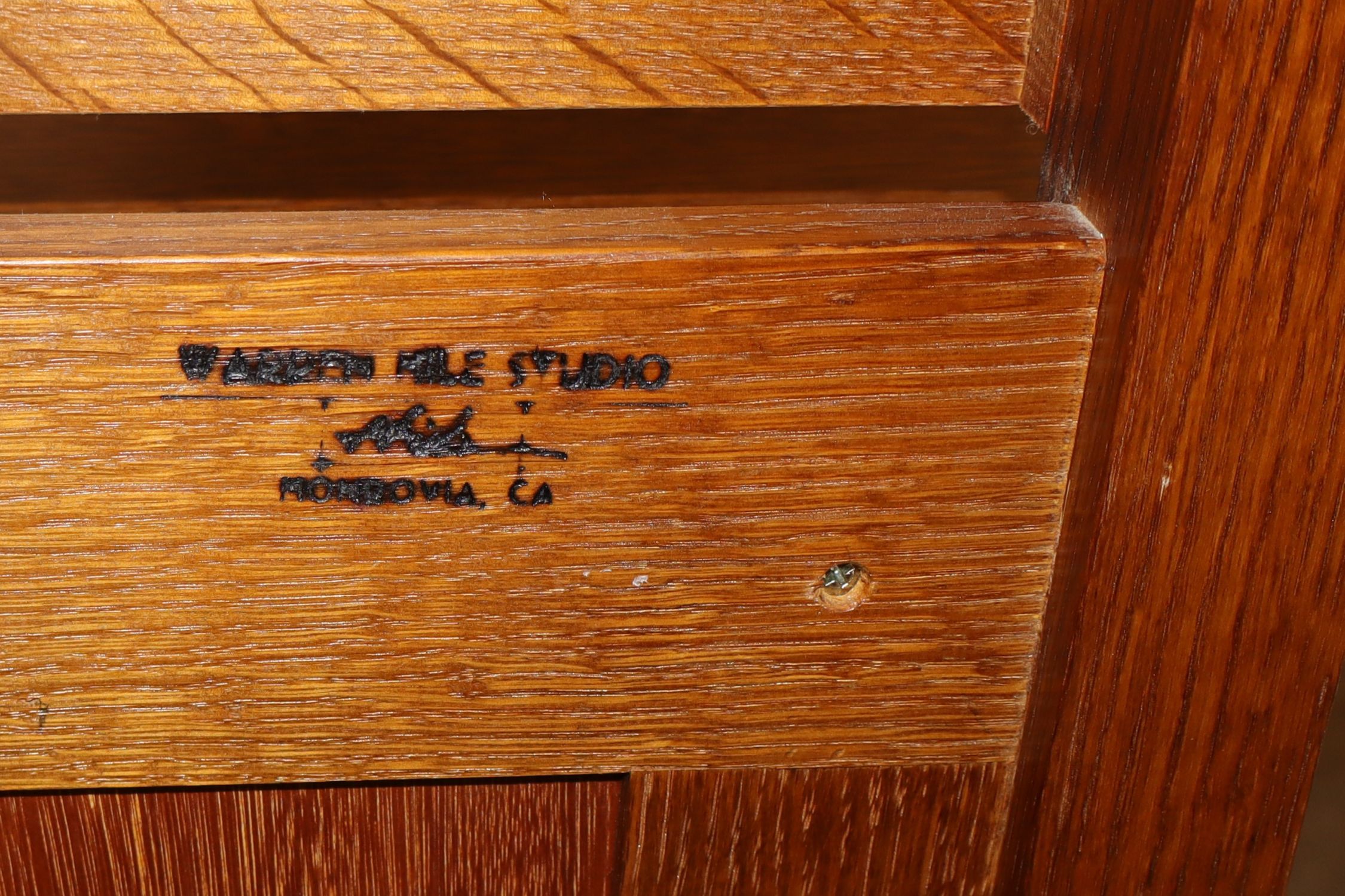 Warren Hile Studio Mission Oak 3-Drawer Buffet