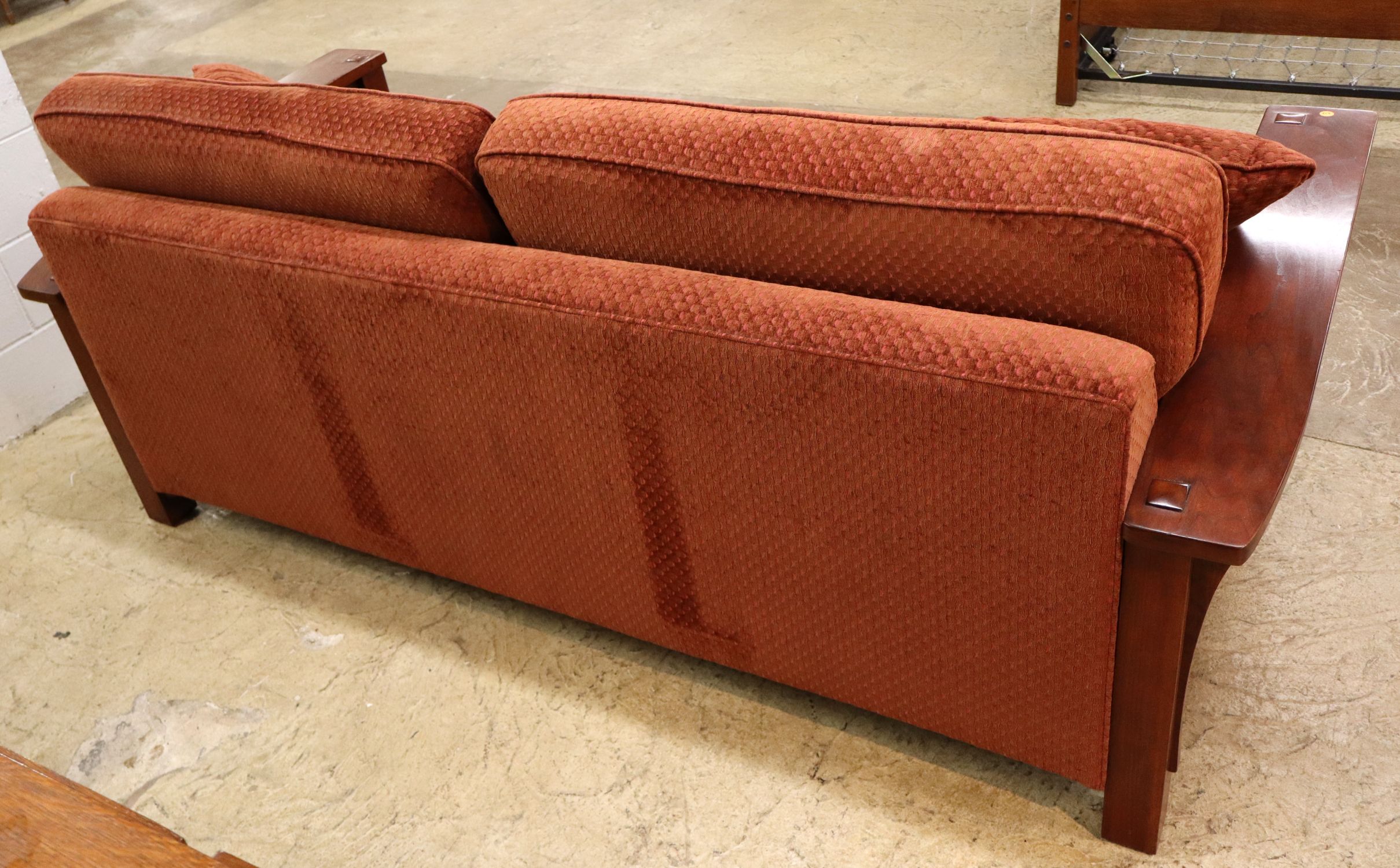 Stickley arts & crafts mission slatted cherry sofa
