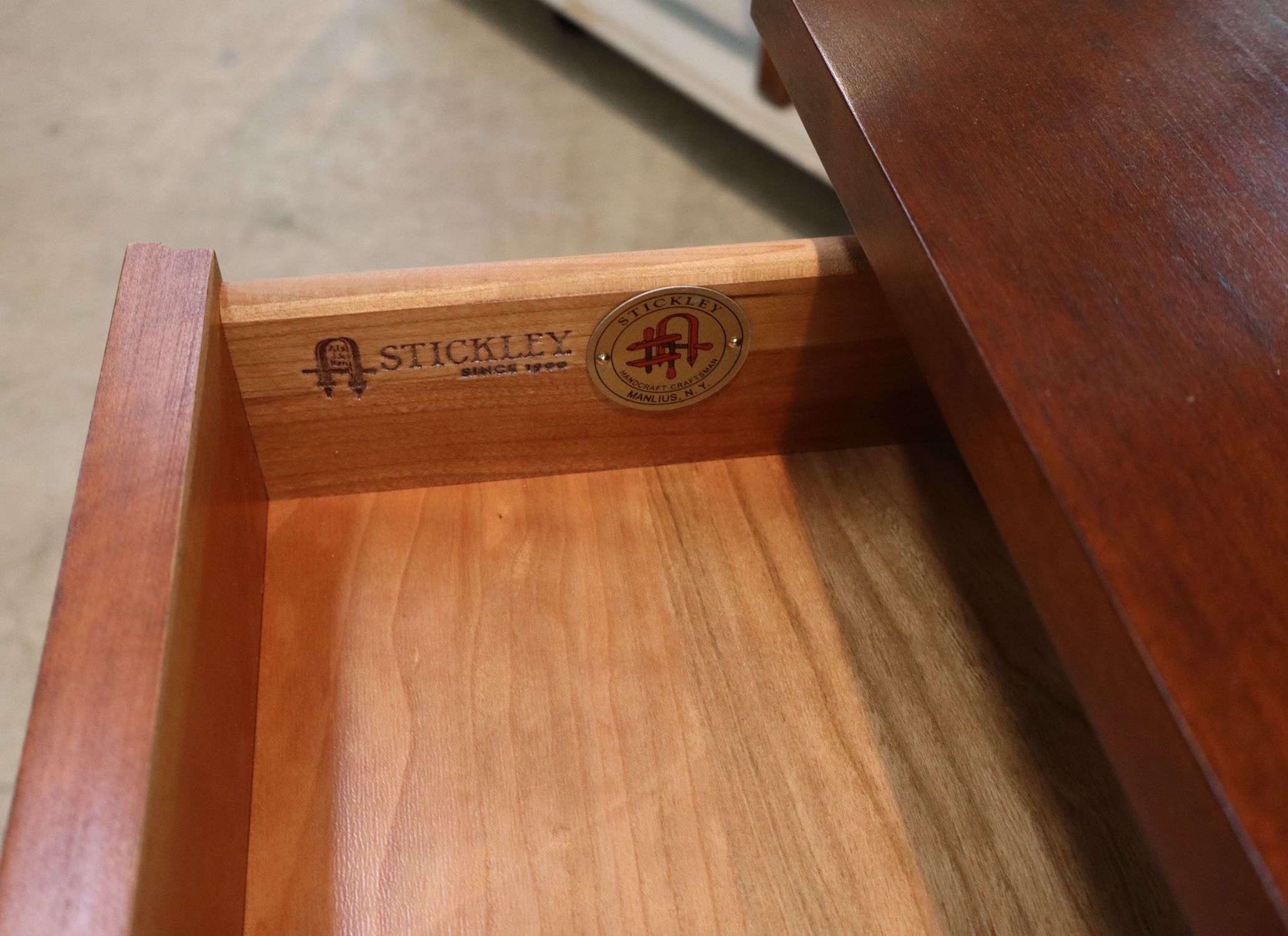 Stickley arts & crafts cherry side cabinet, orig.