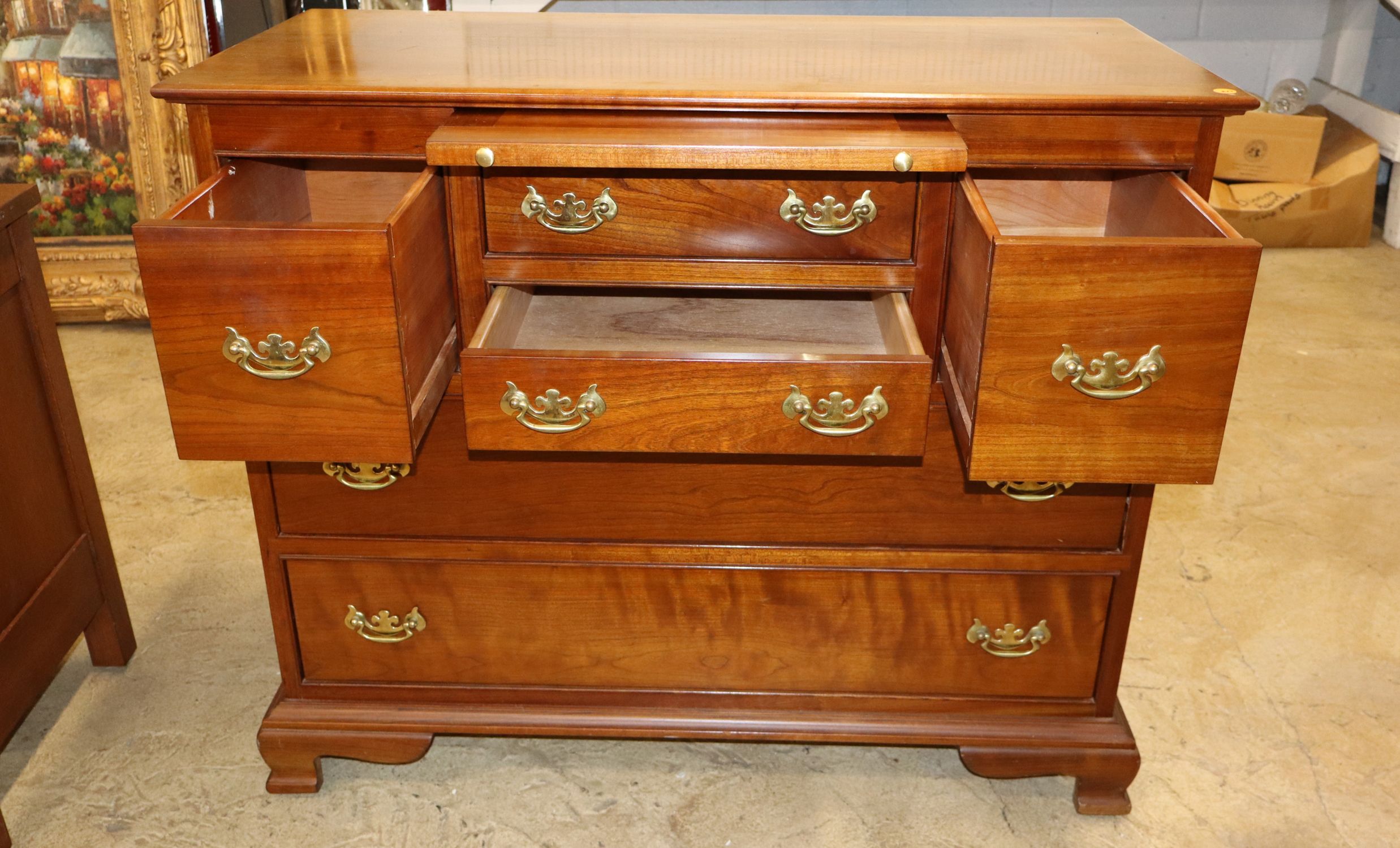 Vintage Stickley solid cherry chest w/pull out tray