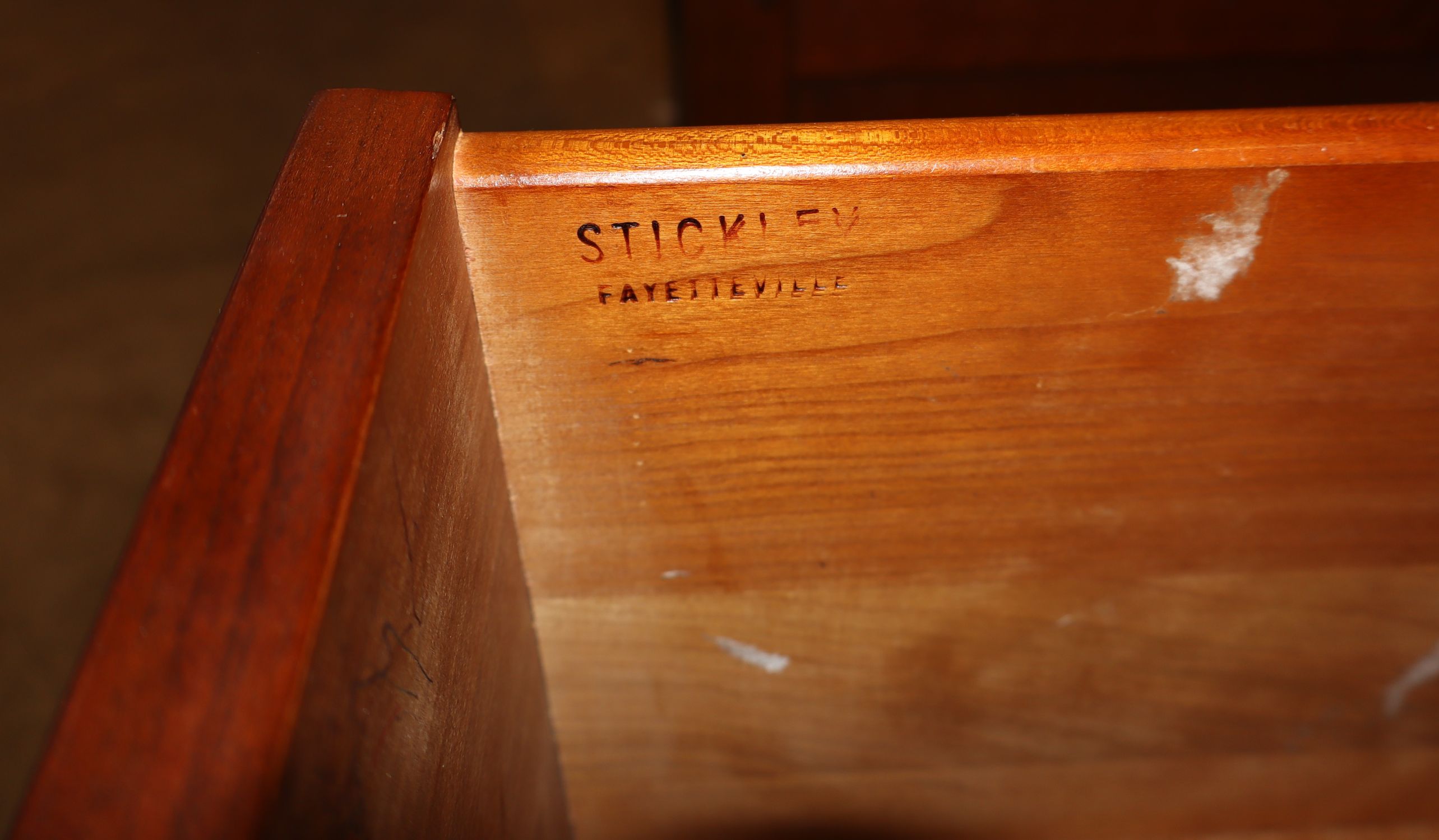 Vintage Stickley solid cherry chest w/pull out tray