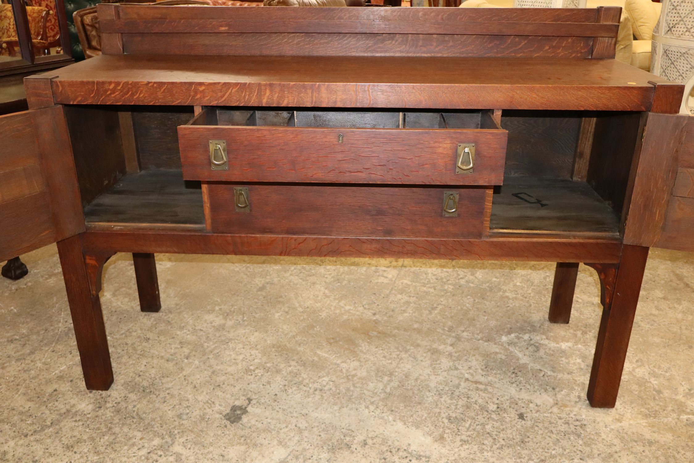 Life Time Mission Oak Open Plate Rack Buffet