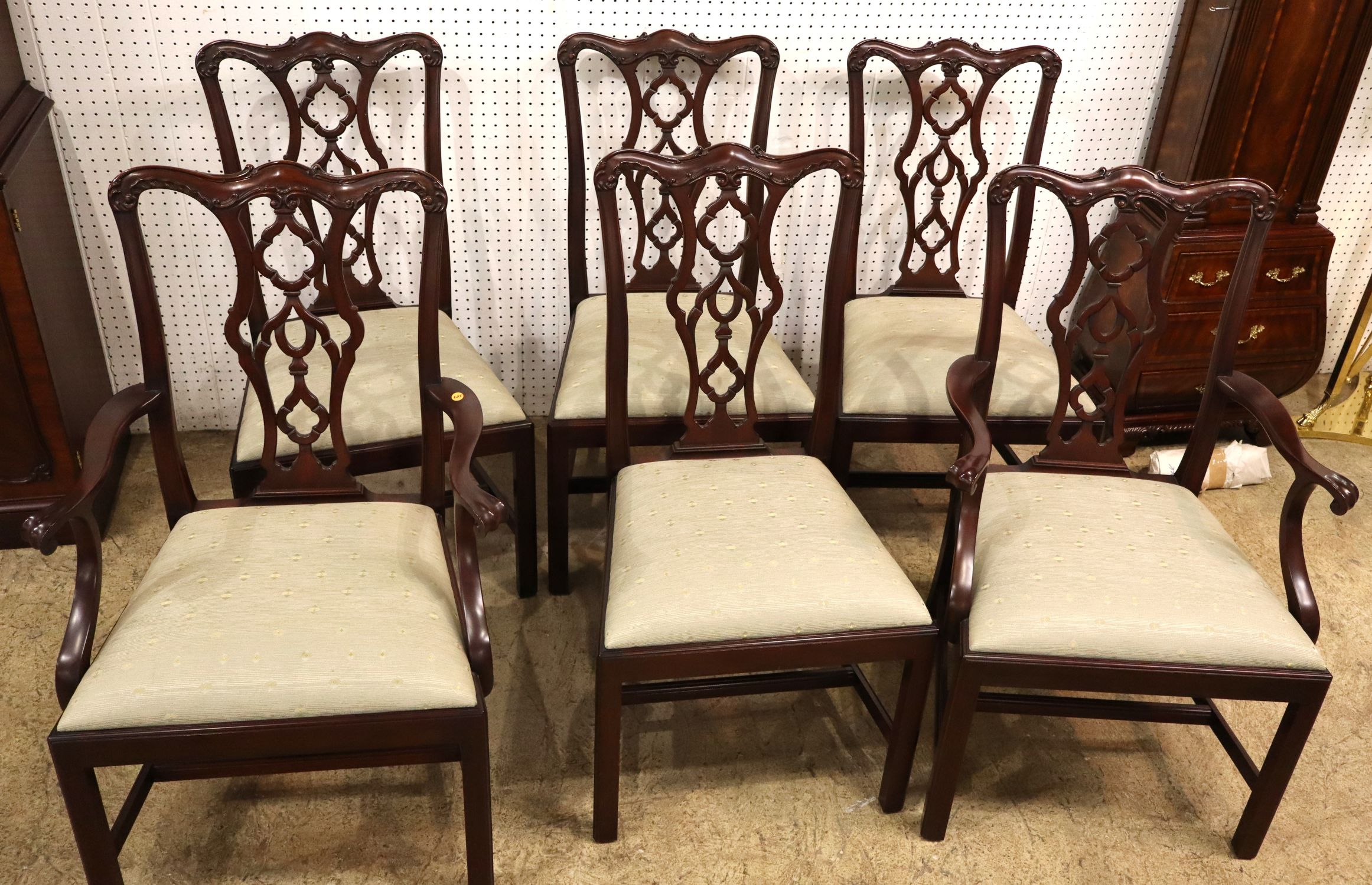 Beautiful set 6 Henkel Harris Chipp. dining chairs