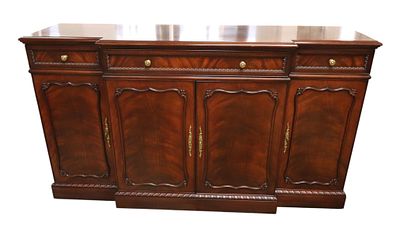 Henkel Harris burl mahogany 4 door 3 drawer buffet finish 29 style 2368 structurally sound and 