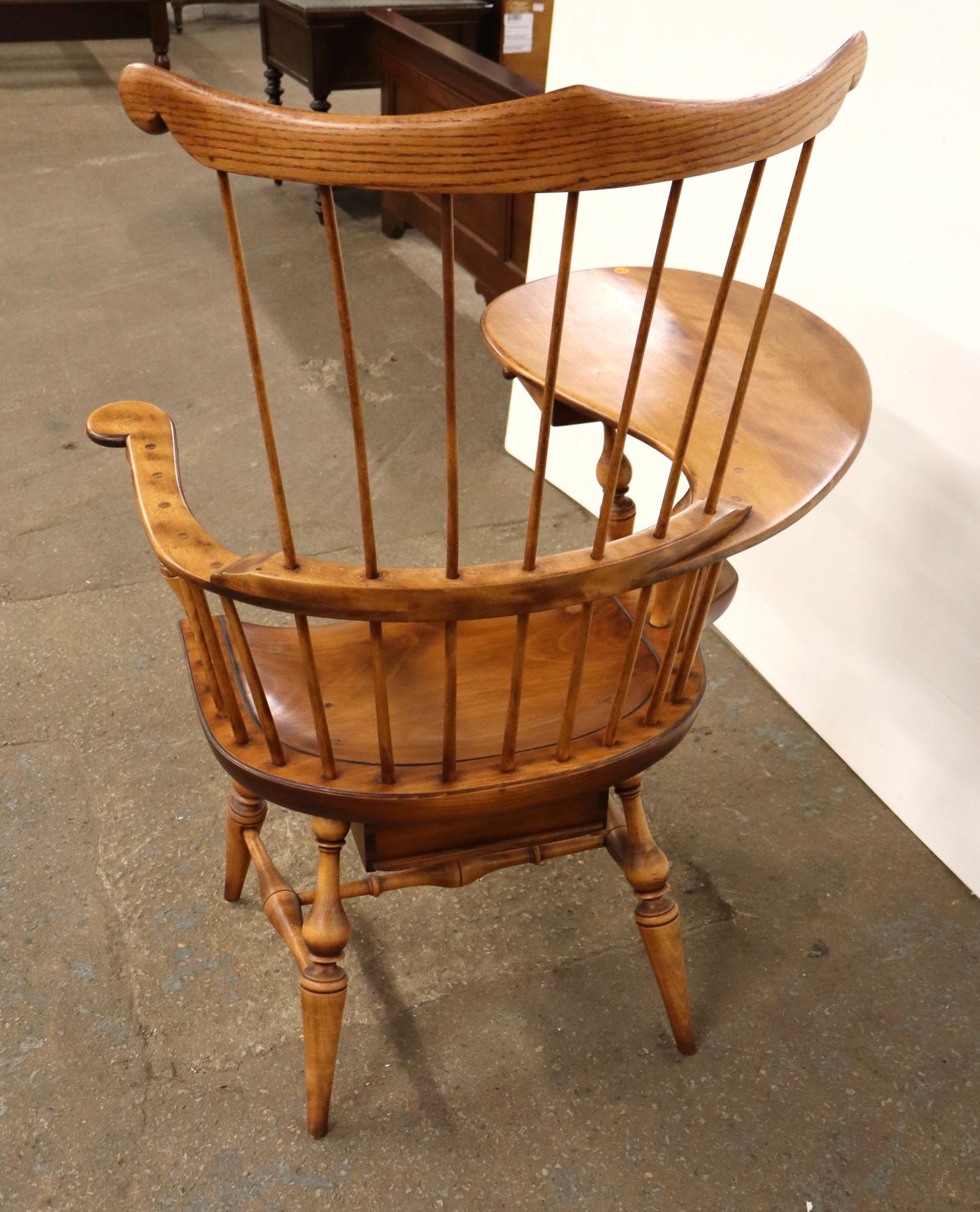 DR Dimes Windsor comb back double drawer desk chair