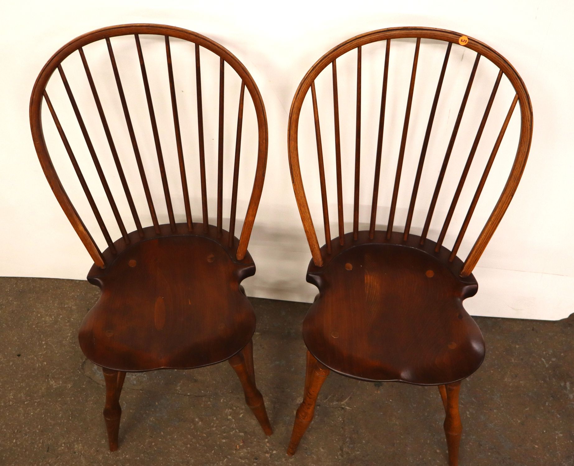 Pair of DR Dimes bentwood Windsor side chairs