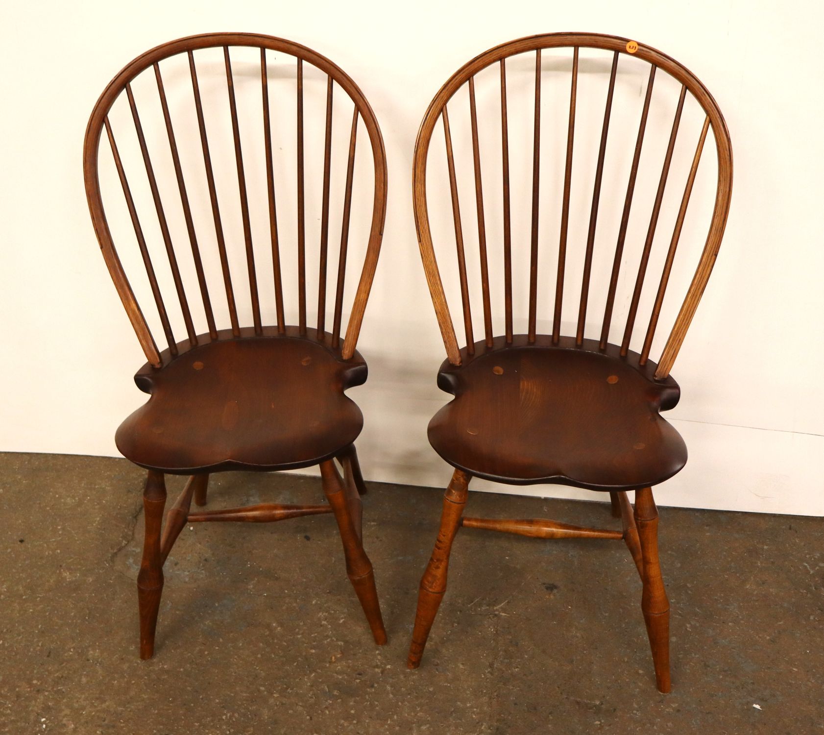 Pair of DR Dimes bentwood Windsor side chairs