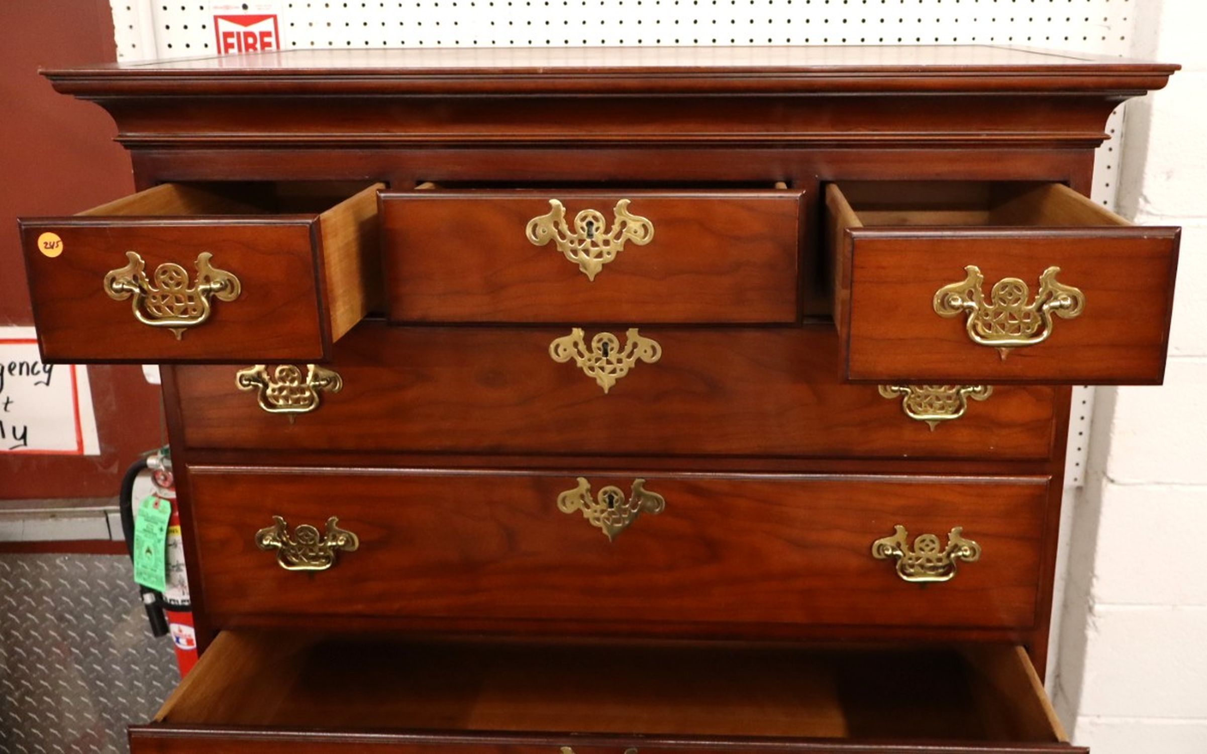 Kindel Cherry Queen Anne 11-Drawer Highboy