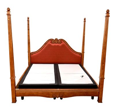 Decorator Mahogany King 4-Poster Adjustable Bed. Decorator king size 4 poster bed, original 