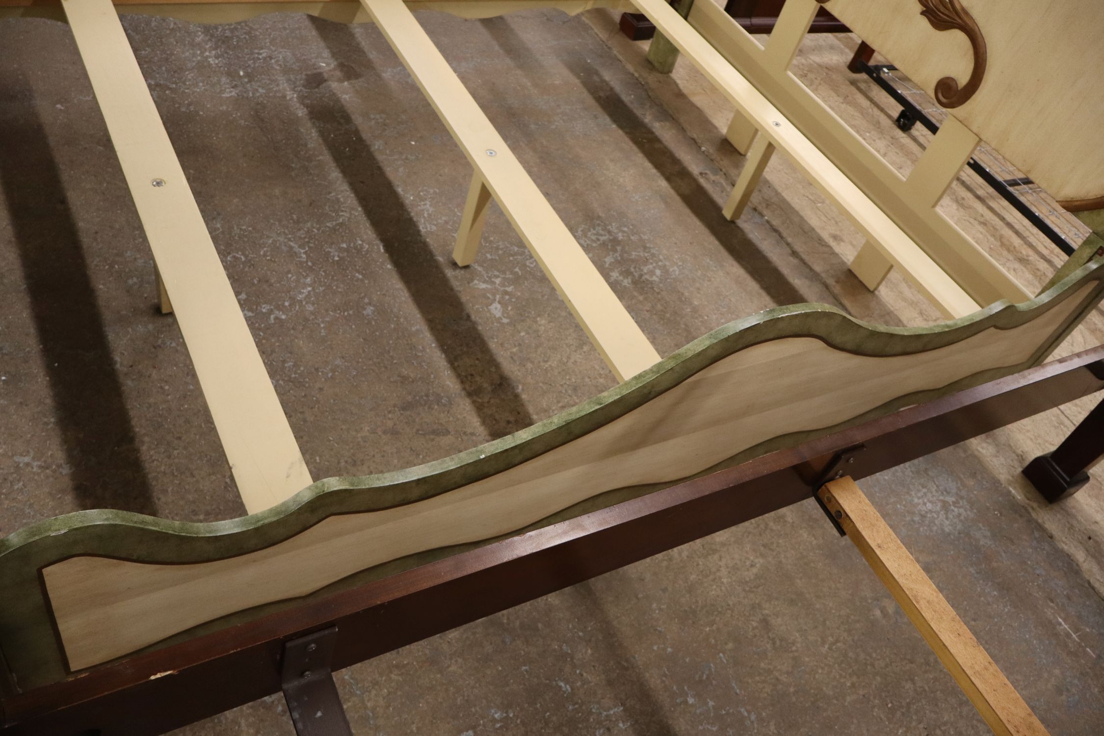Italian Paint-Decorated Queen High-Back Bed